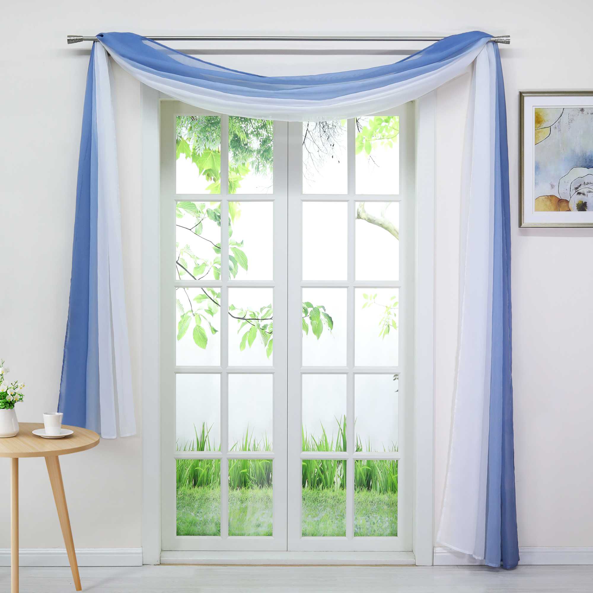 Dekorative Gardine Schal Farbverlauf extra lang 1 Stück