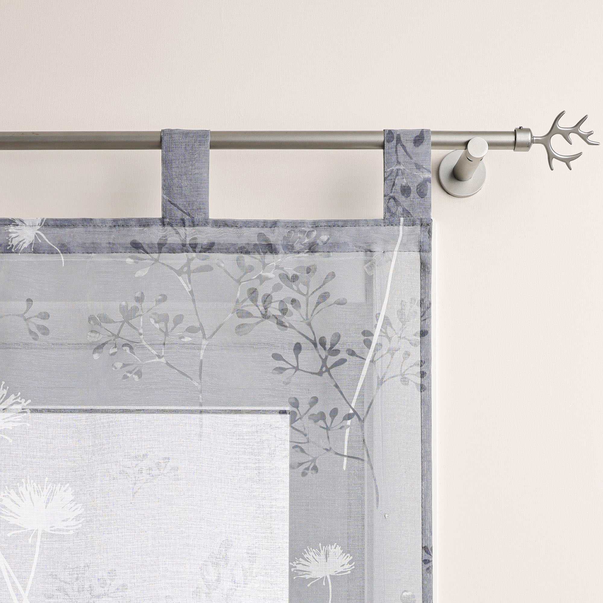 Raffrollo mit Schlaufen Voile Gardinen Landhaus Küche Raffgardinen Schlaufenrollo Transparent