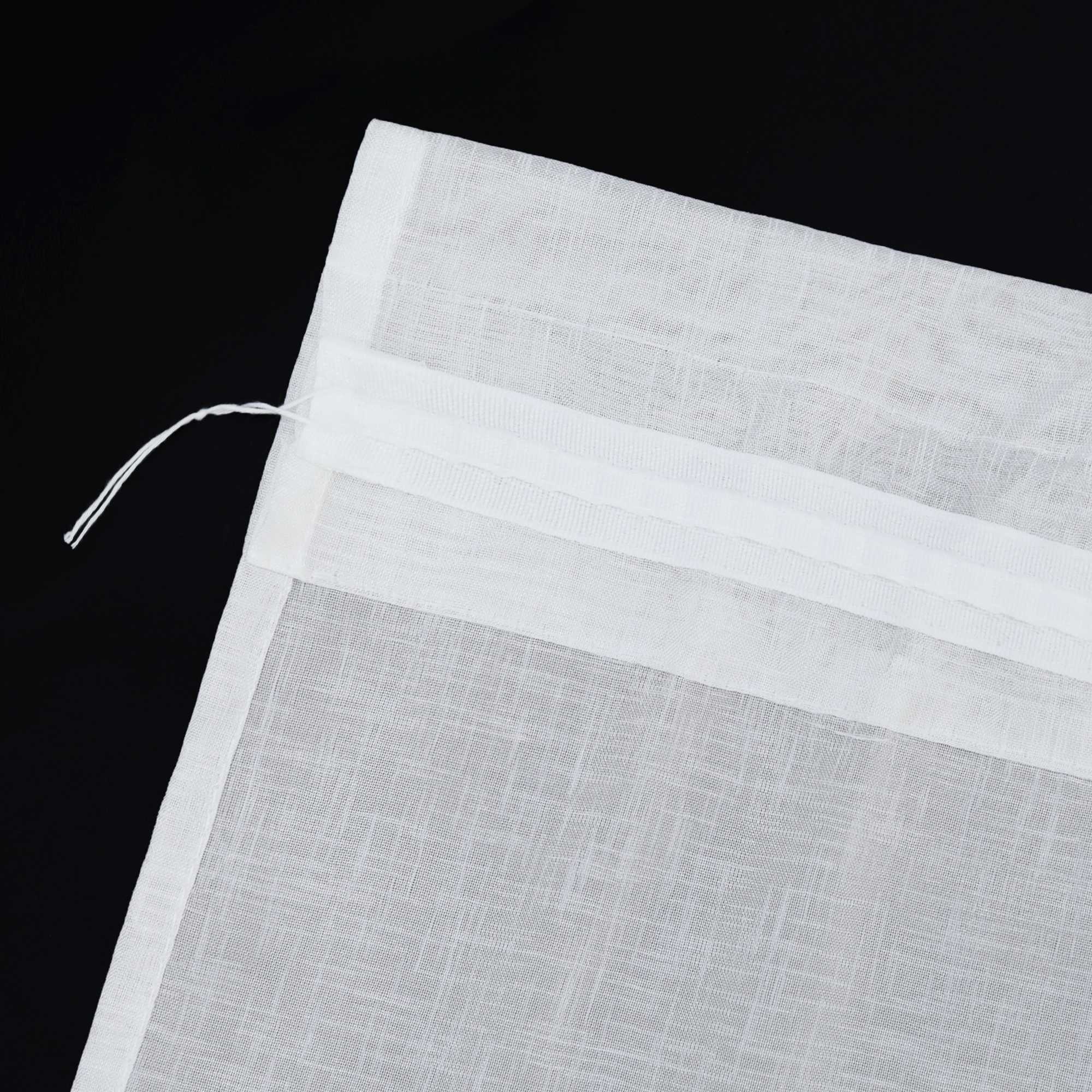 Scheibengardine 2er Set Bistrogardinen durch Tunnelzug Kurzgardinen Leinen Halbtransparent