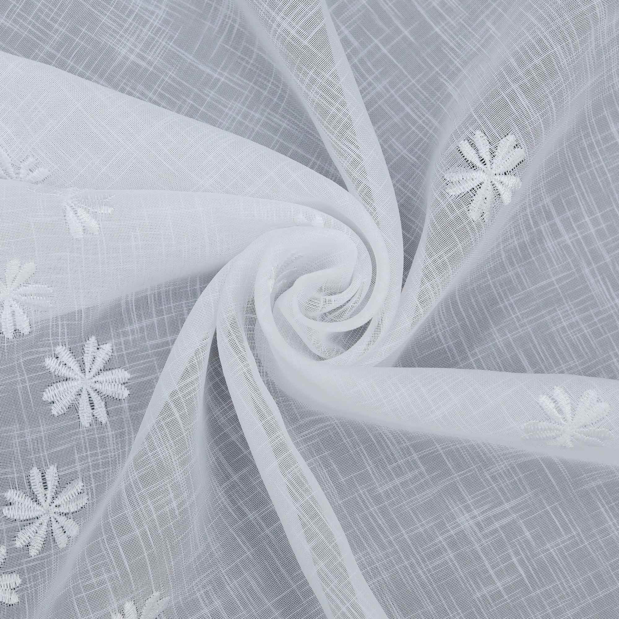 Scheibengardinen mit kleinen Blumenmuster Stickerei im Landhausstil