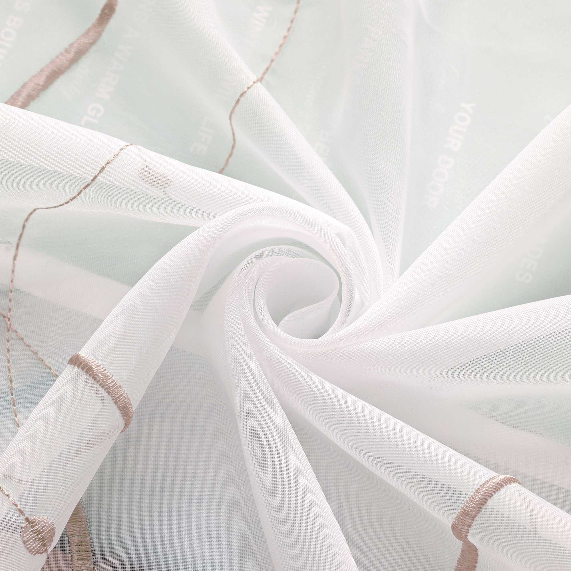 Schiebegardine Klettbandschal aus Polyester mit Wellenmuster transparent durch Klettband 2 stücke