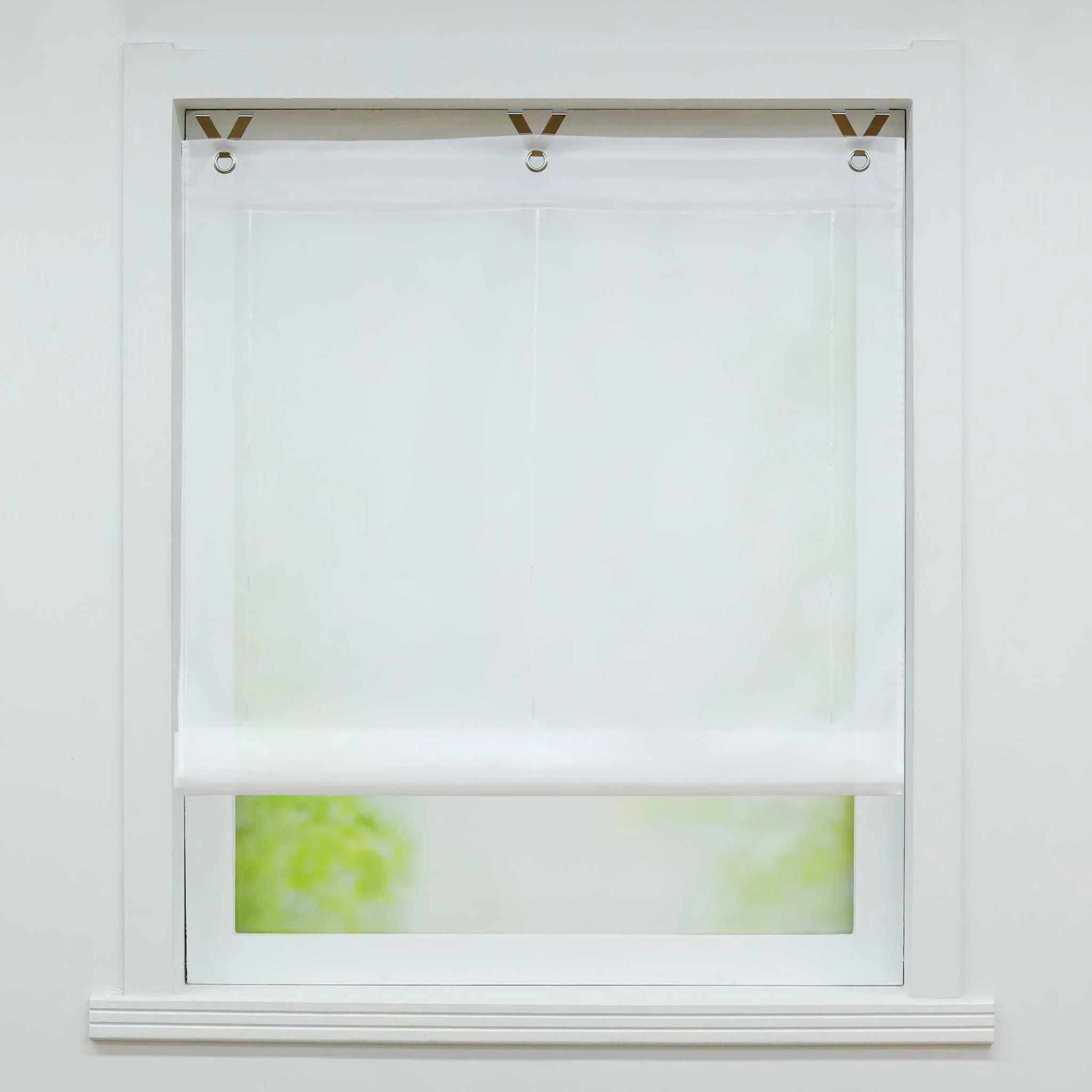 Rollos mit V-Haken Verlaufsfarbe Transparent Lichtfilterung Luftig 1 Stück