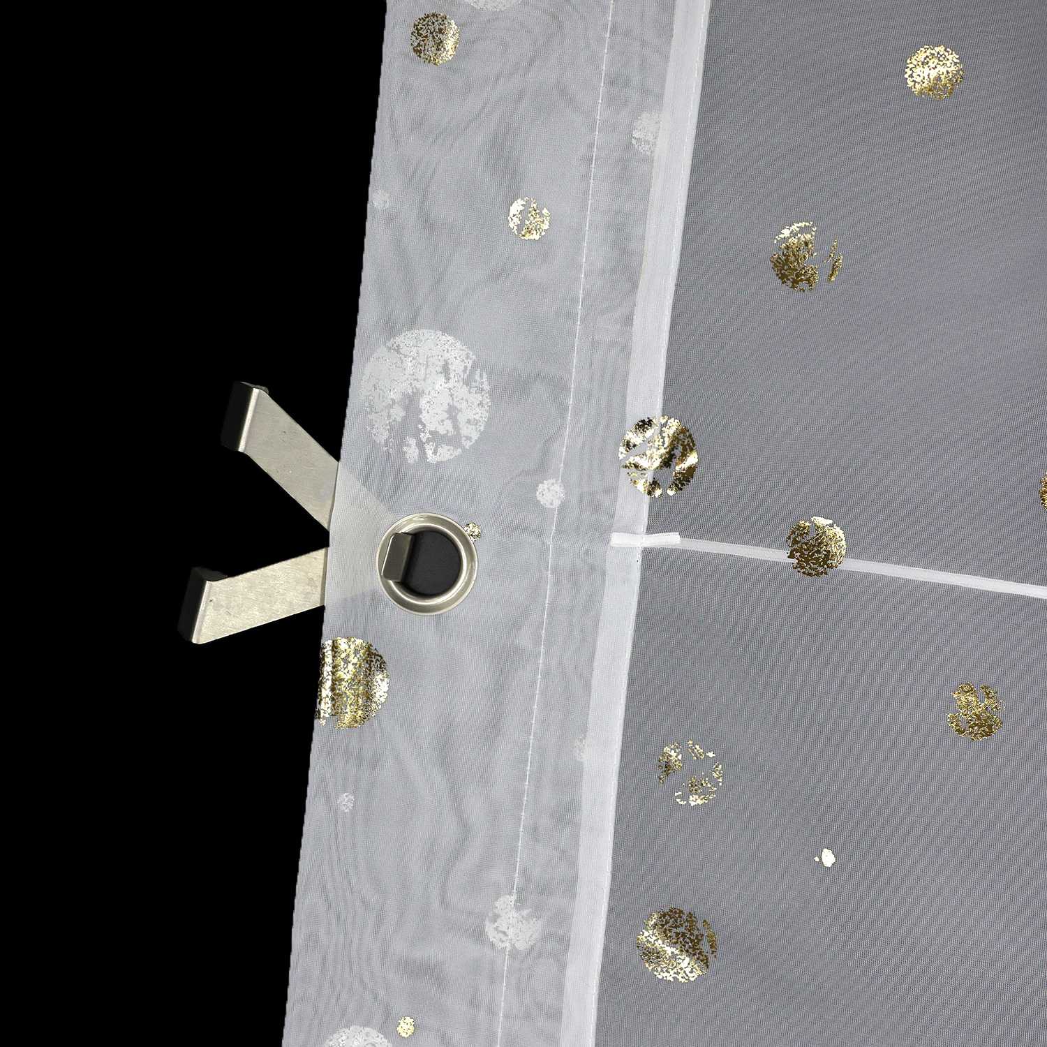 Rollos ohne Bohren Raffgardinen mit V-Haken Ösenrollo Voile Gardinen Transparent Vorhänge Modern Weiß 1 Stück