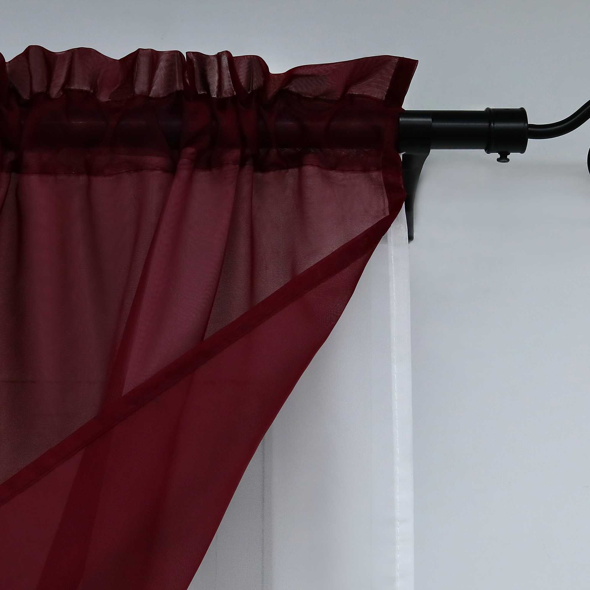 Delien Zweifarbige Fensterdekoration vloants Kurz Gardine 2er-Pack