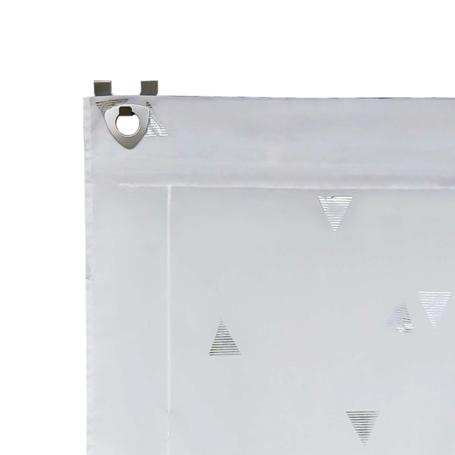 Raffrollo ohne Bohren mit Hakenaufhängung Voile Ösenrollo mit Glanzdruck Fenster Küche Gardinen Transparent Weiß 1 Stück