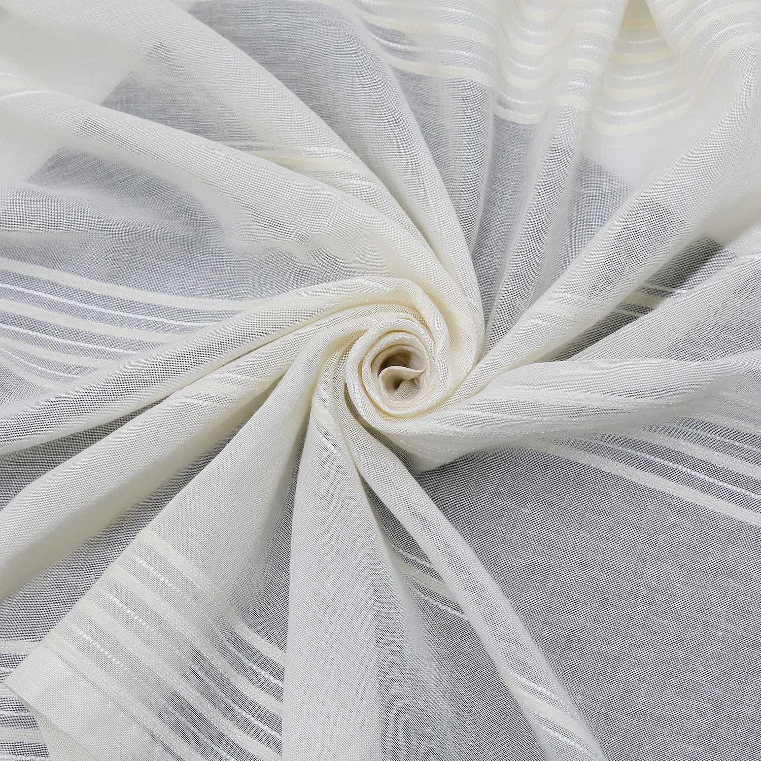 Vorhang 2er Set Voile Gardinen mit vertikalen Streifen Modern Transparent Schlafzimmer Wohnzimmer 2 Stück