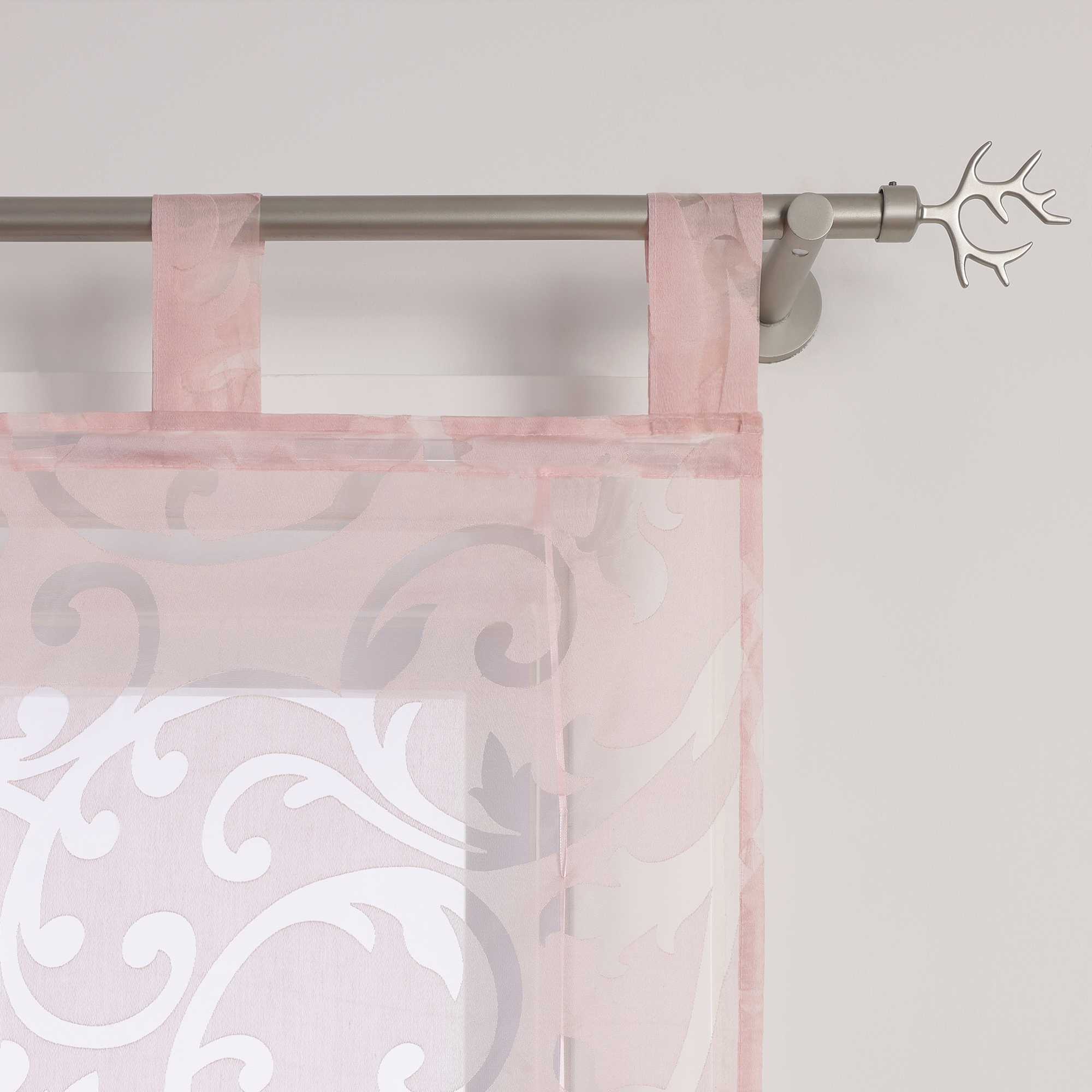 Transparente Schlaufengardine mit Blumenmuster Café Fenstergardine Raffrollos 1 Stück