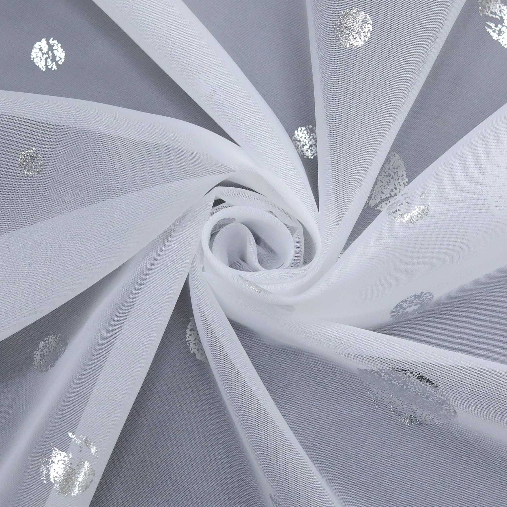 Scheibengardine 2-Teilige Doppelschichtige Küchengardinen Voile Bogen Kurzstores mit Glänz Kreise Tunnelzug