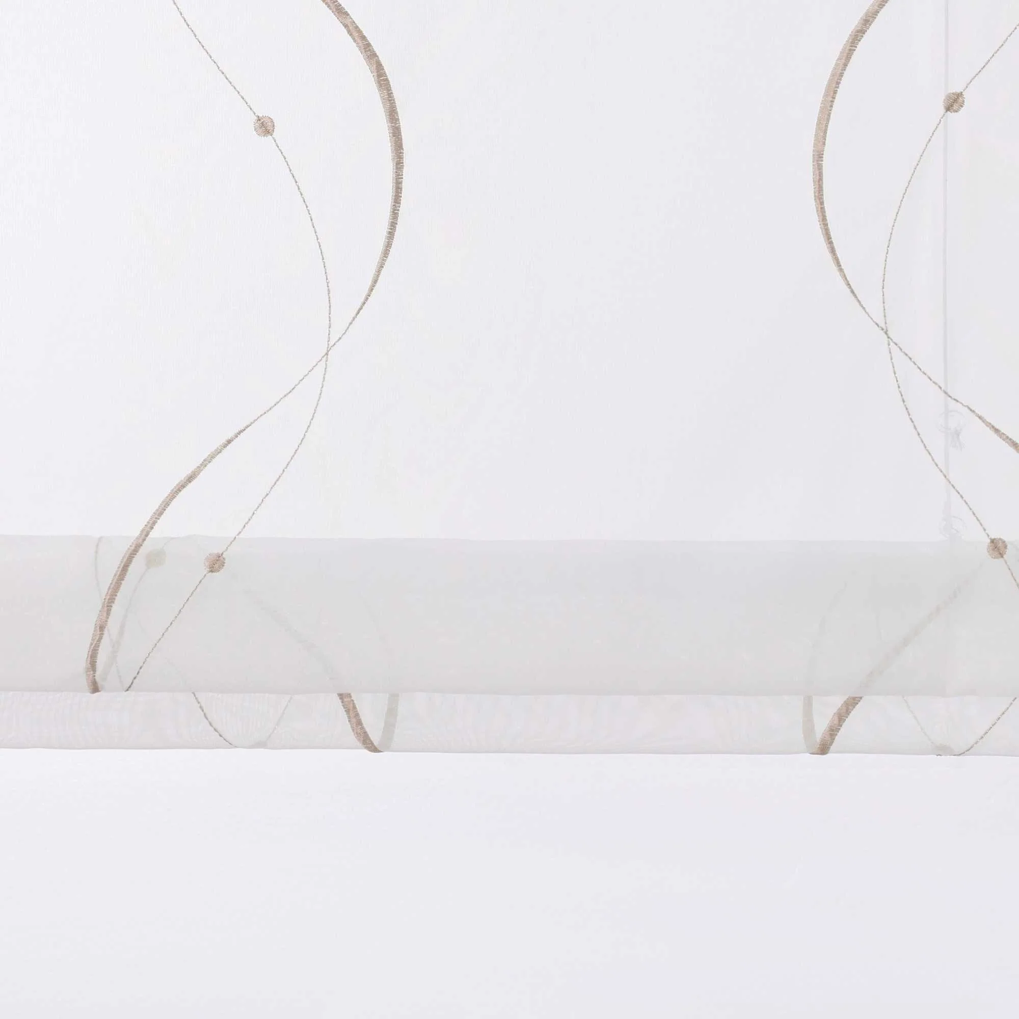 Rollos ohne Bohren Weiß Raffgardine mit Ösen Transparent Gardinen mit U-Haken Ösenrollo Modern Bestickt 1 Stück