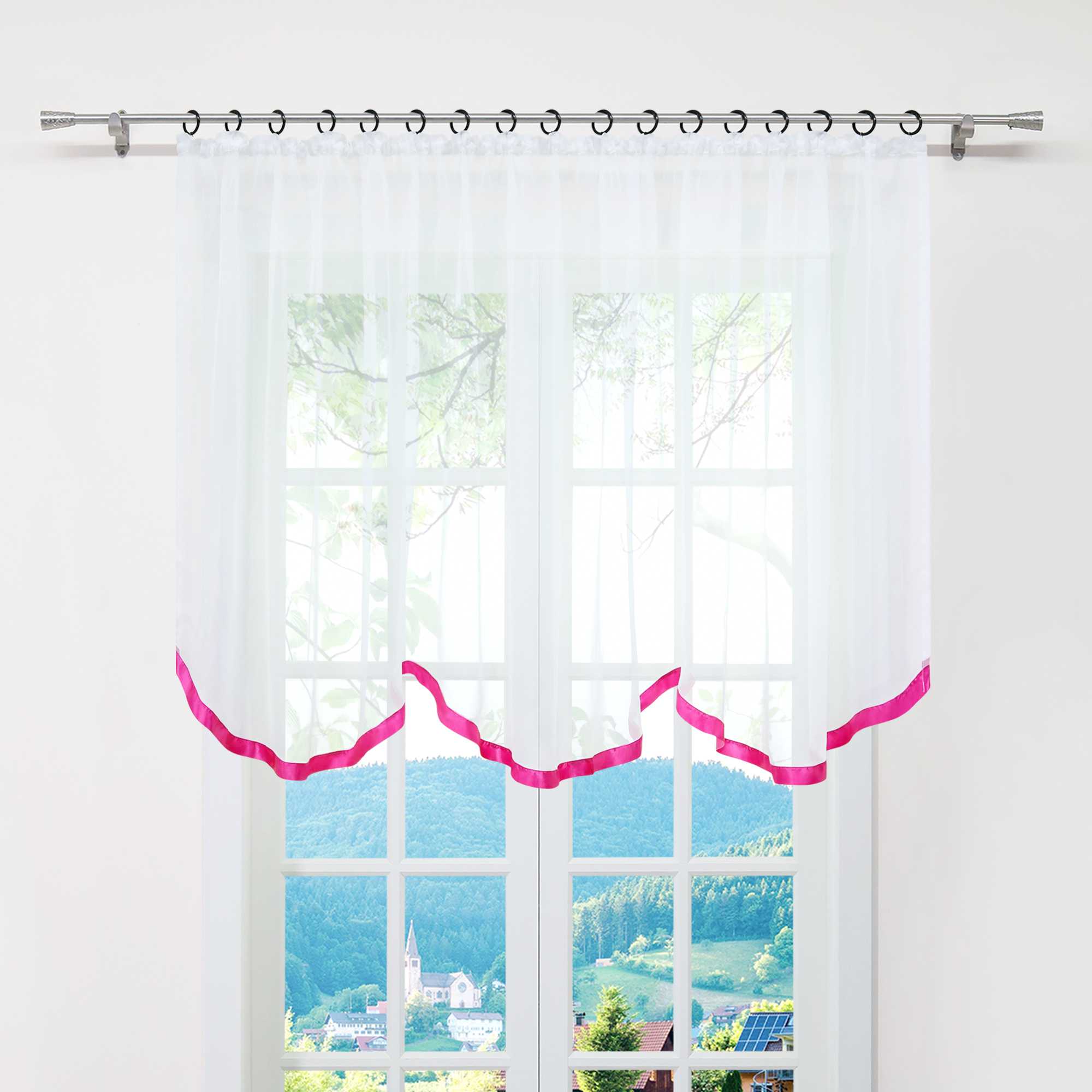 Multifunktionsgardine aus Polyester transparent Fensterdekoration 1 stück