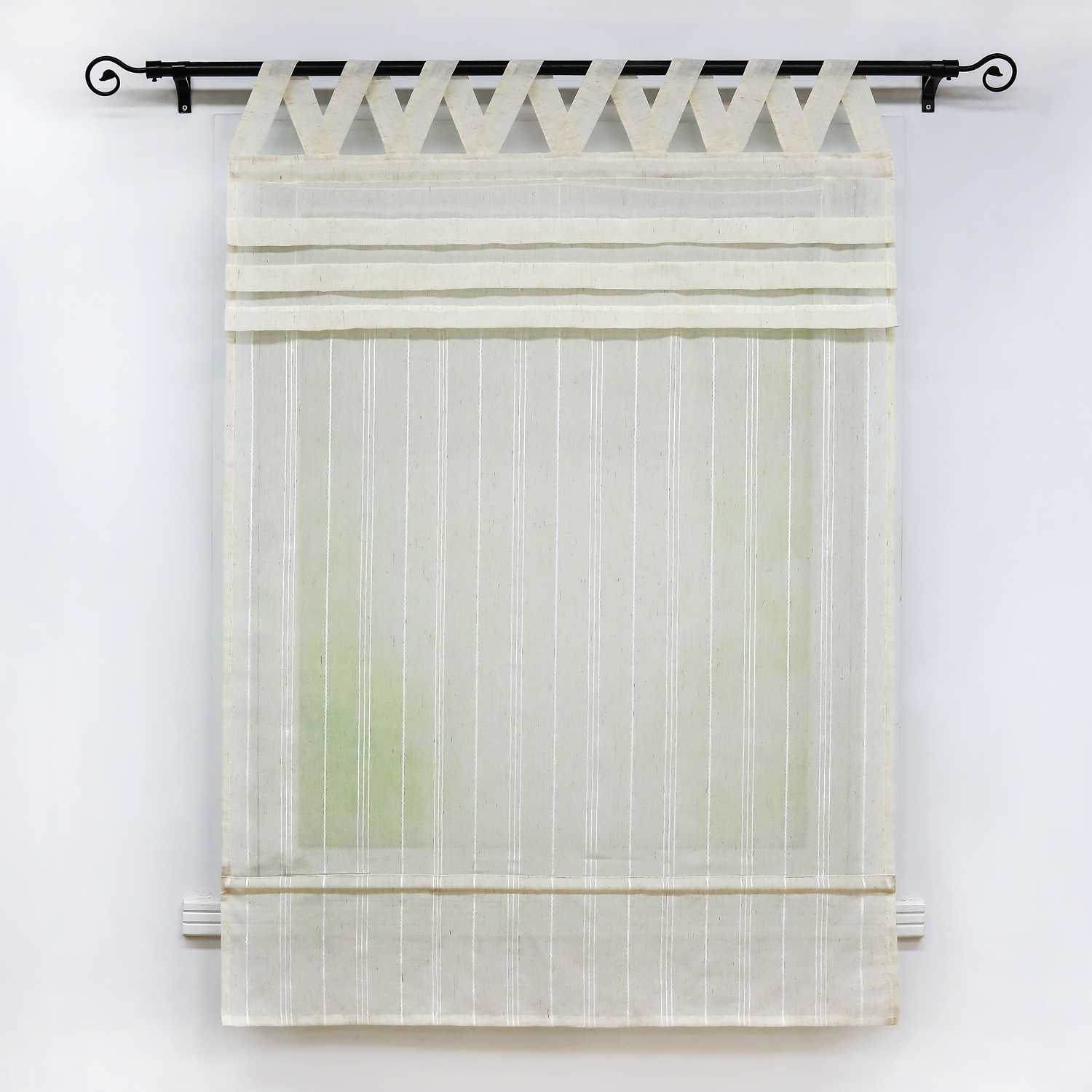 Delien Rollo klassisch weiß mit V-Schlaufen hochziehbar gardine