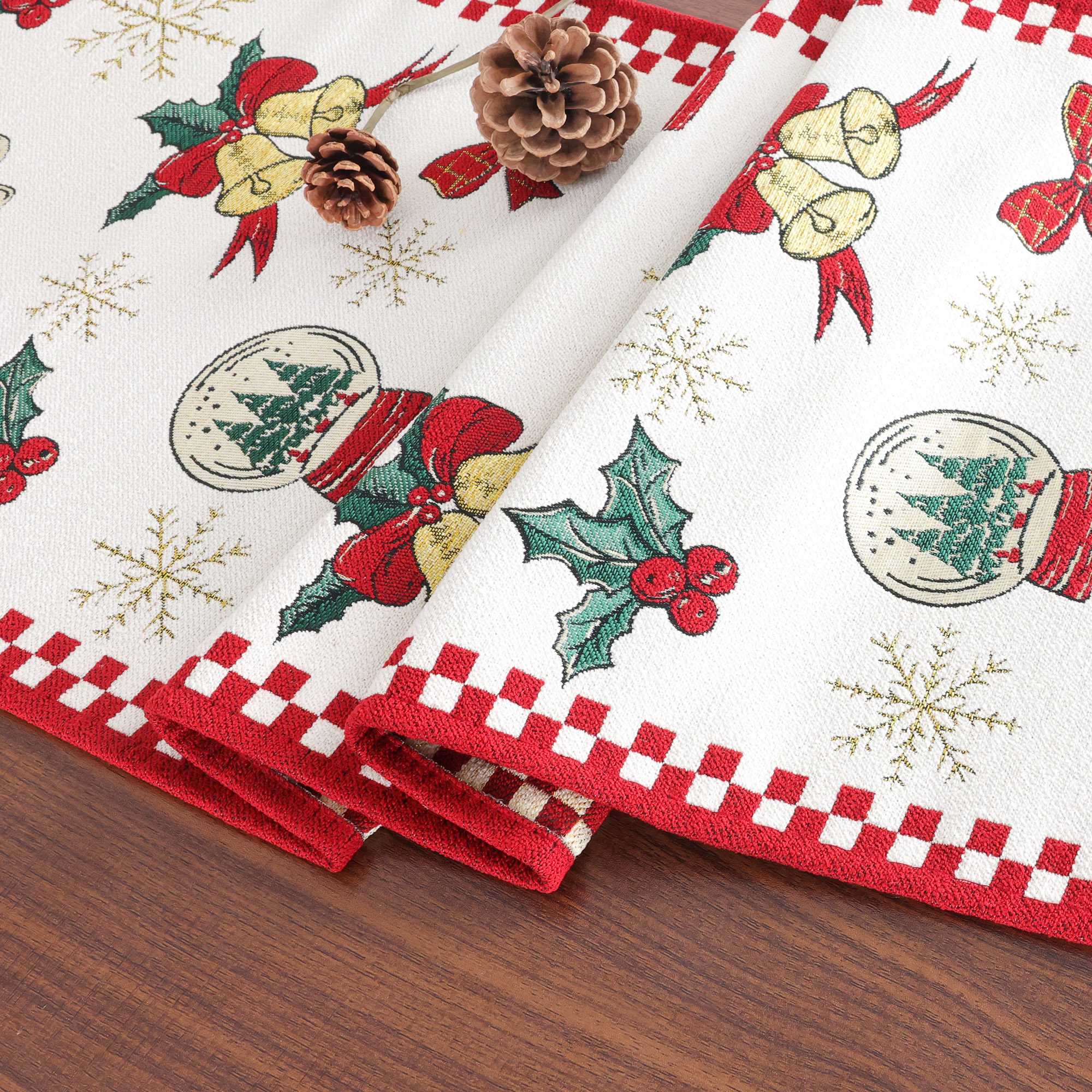 Festlicher Weihnachts Tischläufer mit weihnachtlicher Dekorationmuster