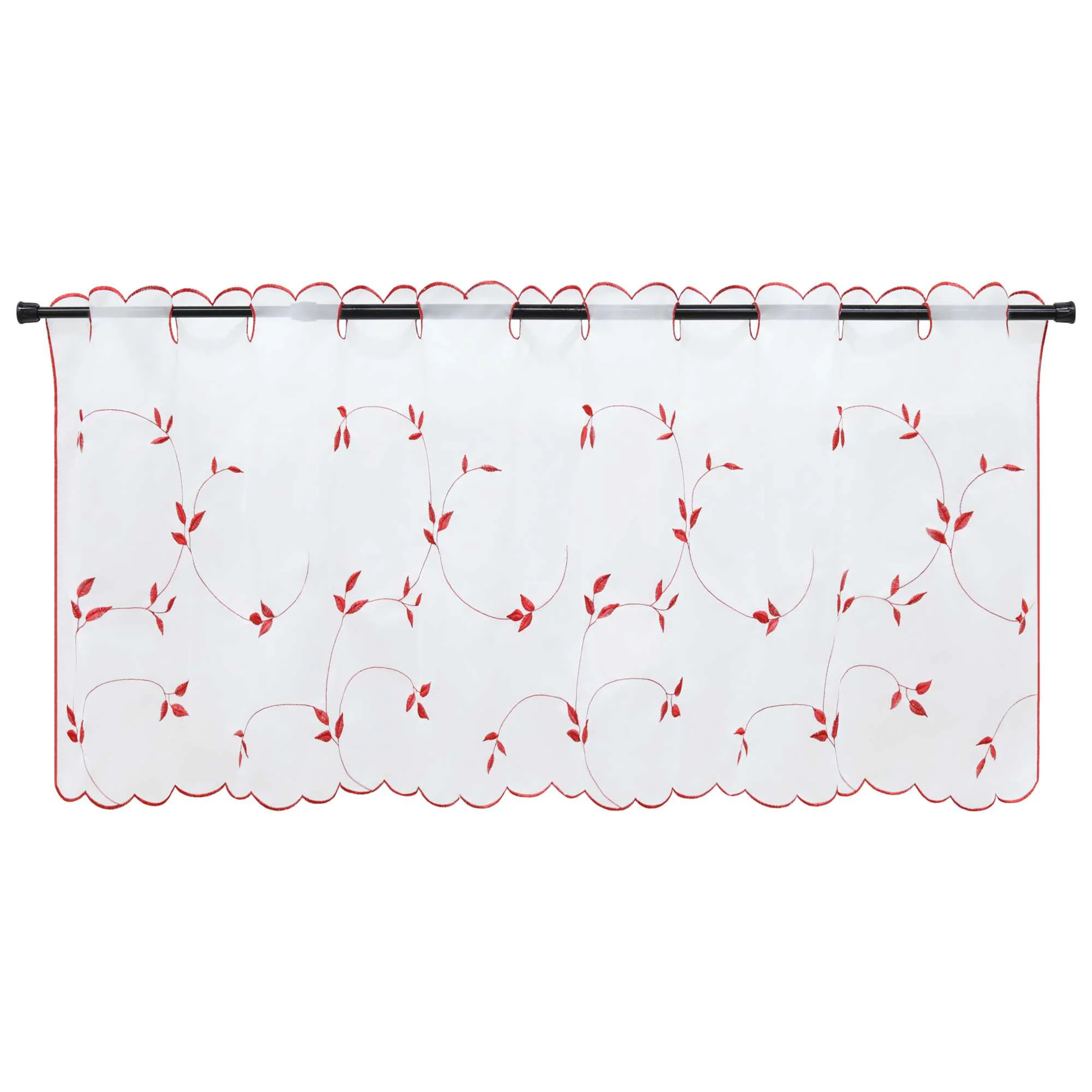 Scheibengardinen Voile Bistrogardinen mit Blattstickerei Transparent Bestickte Küche Kurzstores