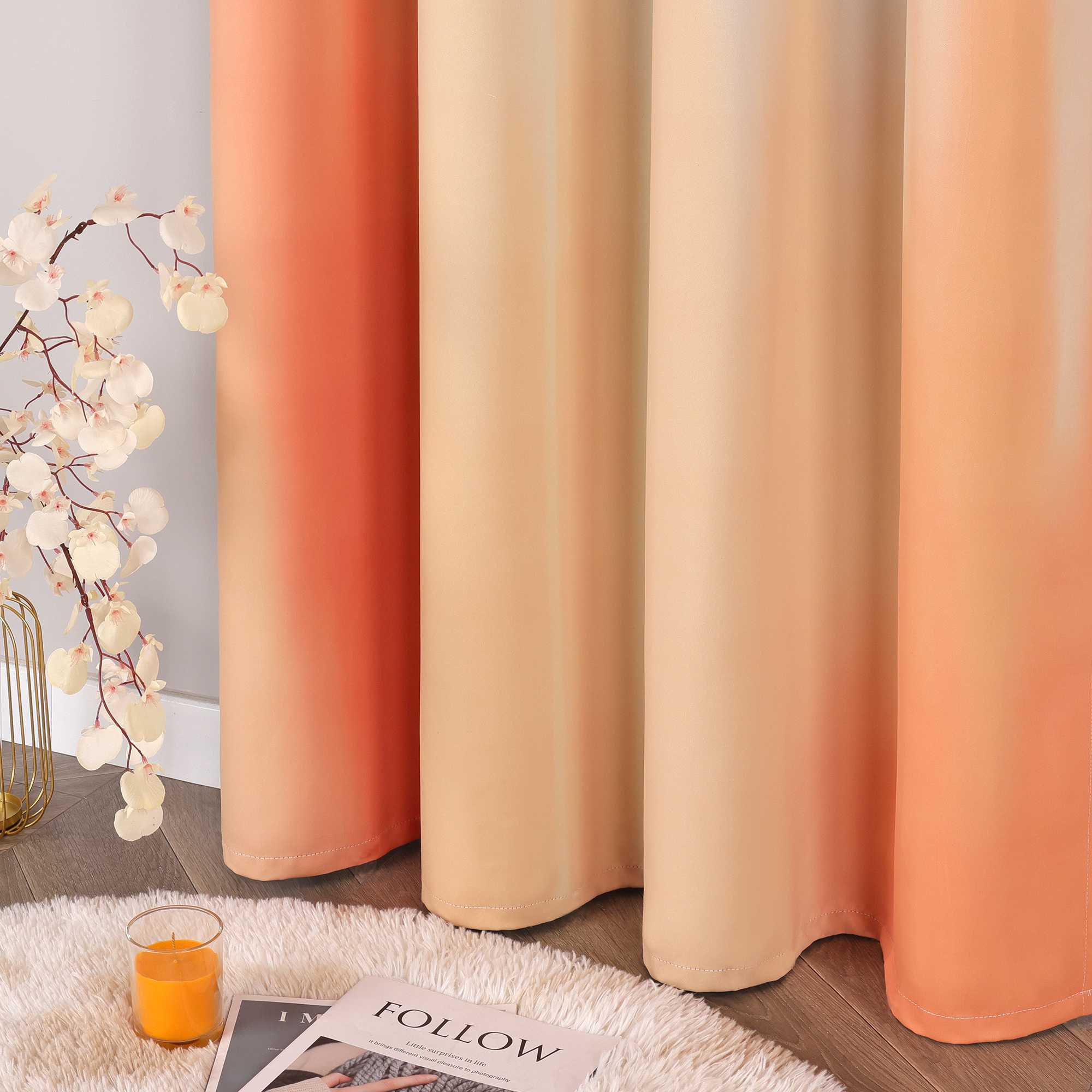 Verdunkelungsvorhang Blickdichte Gardinen Farbverlauf Ösenschal Schlafzimmer Wohnzimmer 1 Stück