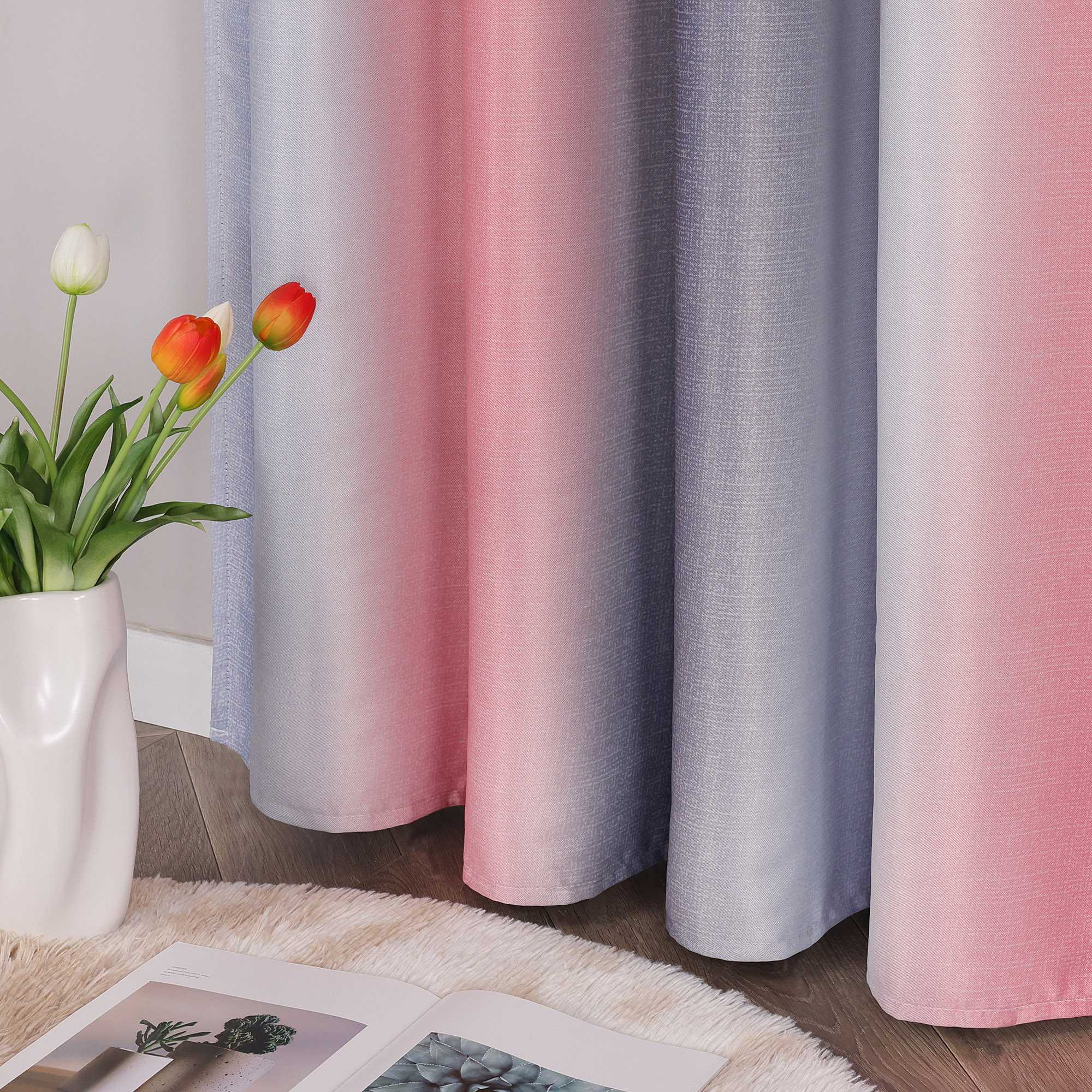 Verdunkelungsvorhang Blickdichte Gardinen  Schlafzimmer Wohnzimmer durch Tunnelzug Farbverlauf 1 Stück