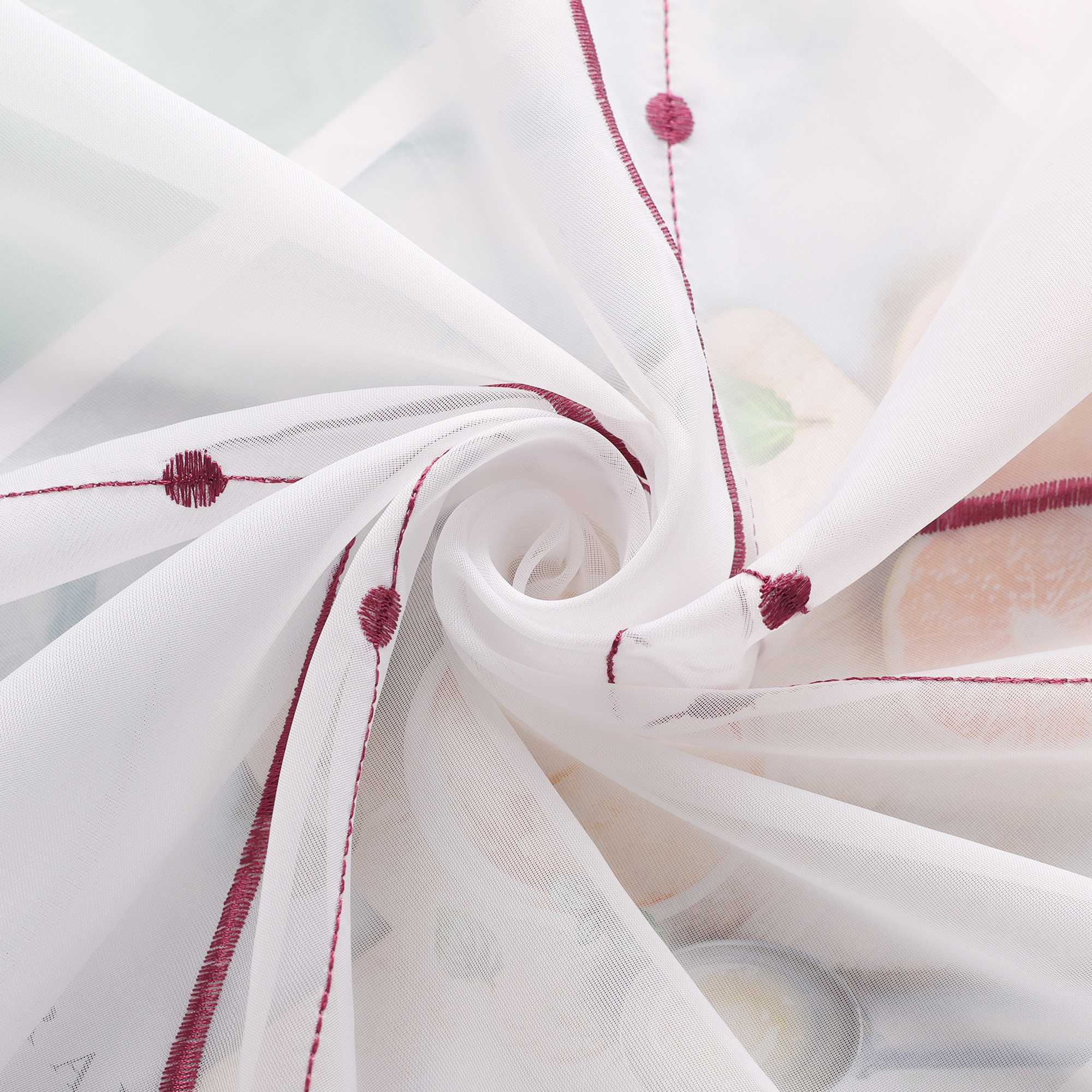 Schiebegardine Klettbandschal aus Polyester mit Wellenmuster transparent durch Klettband 2 stücke