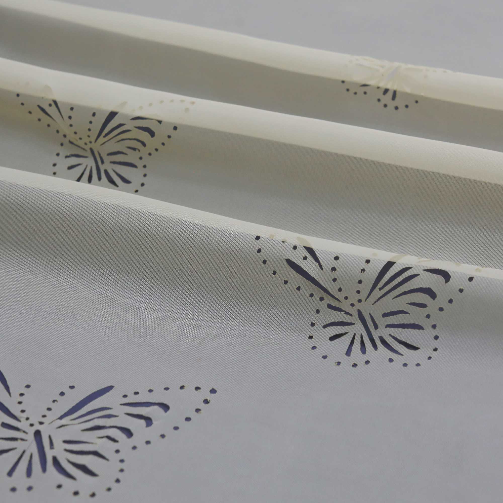 Transparente Scheibengardine mit Schmetterlingsdesign Dreiecksabschluss 1 Stück