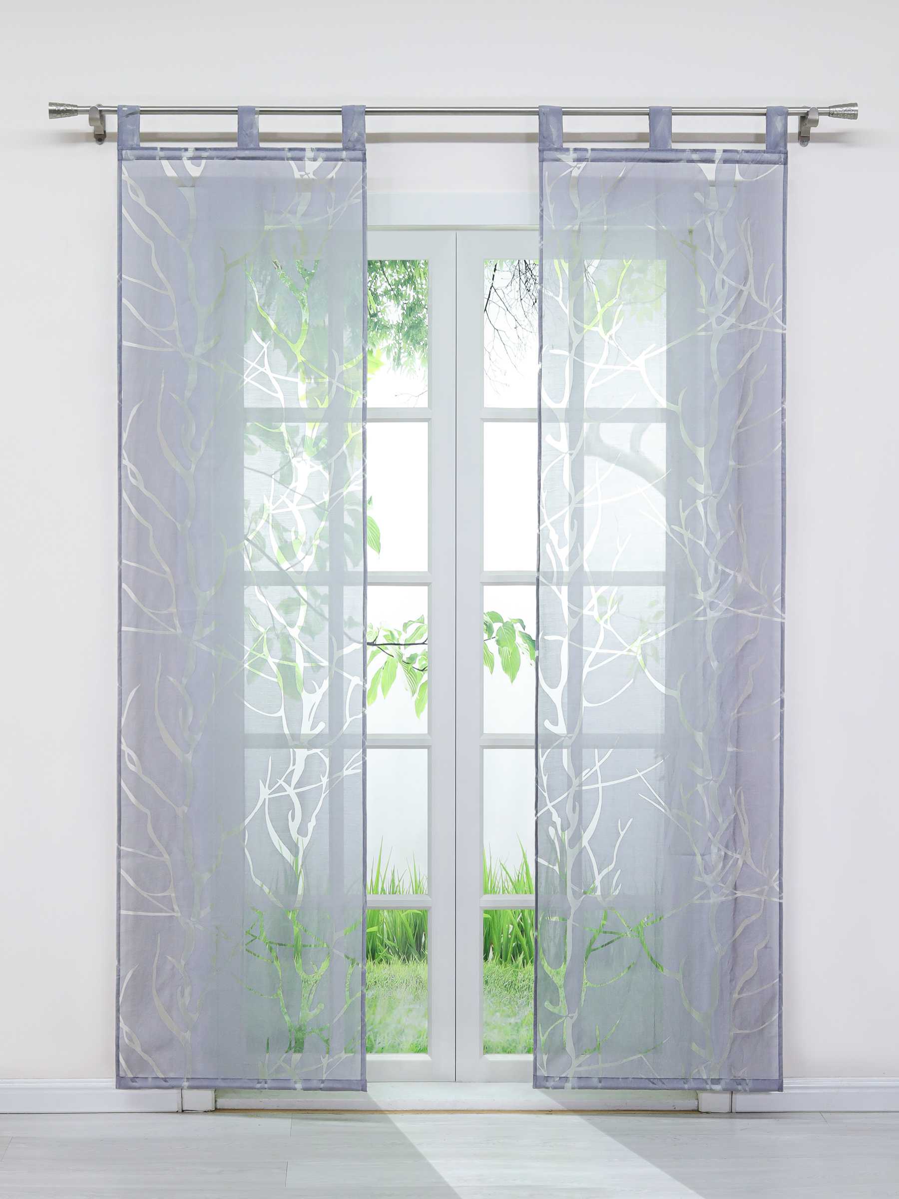 Halbtransparente Schlaufenschal mit Zweigmuster Lichtdurchlässig 2 er Set