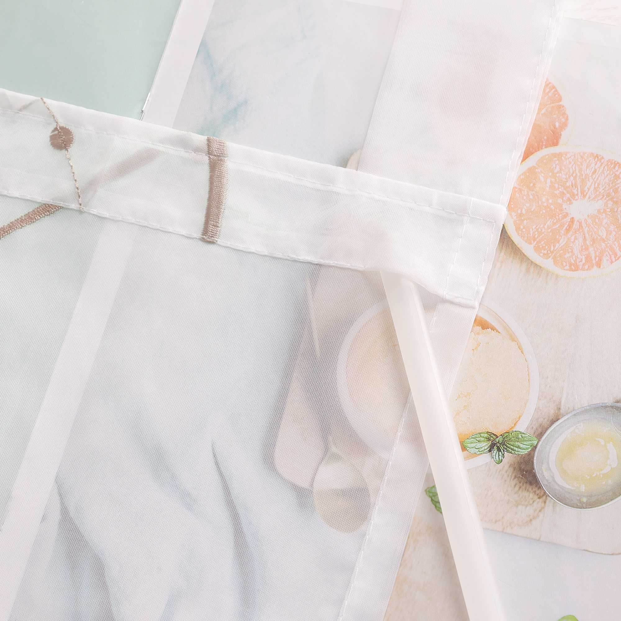 Schiebegardinen mit Schlaufen 2er Flächenvorhänge Schiebevorhang mit Wellenperlenmuster Stickerei Transparent