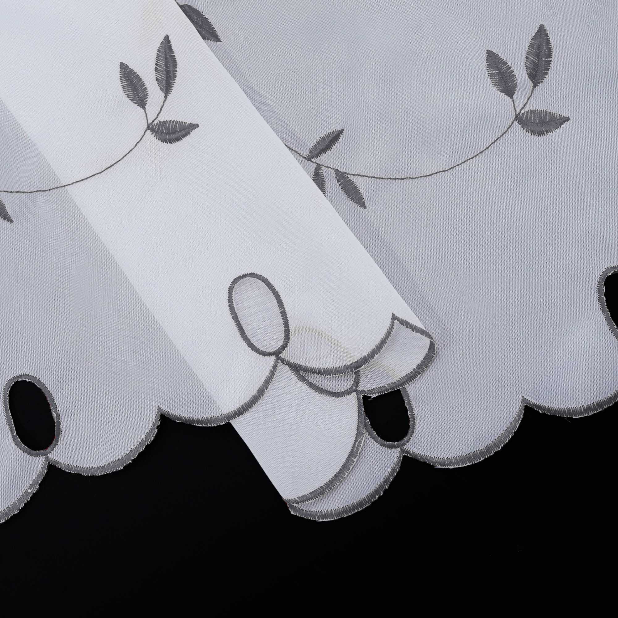 Scheibengardinen Voile Bistrogardinen mit Blattstickerei Transparent Bestickte Küche Kurzstores