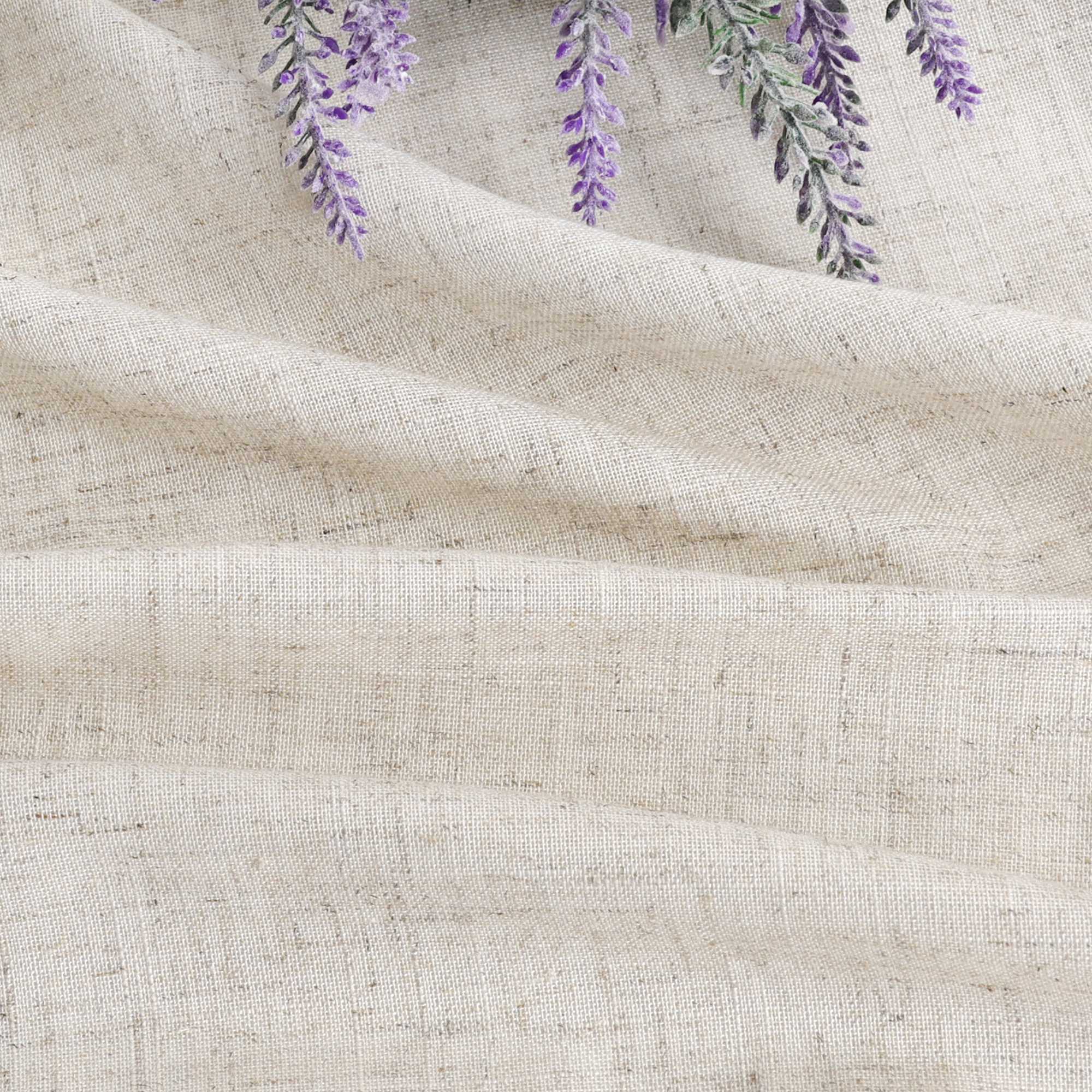 Scheibengardine mit Schlaufen karierte Bistrogardinen Leinen Küche Vorhang Halbtransparent