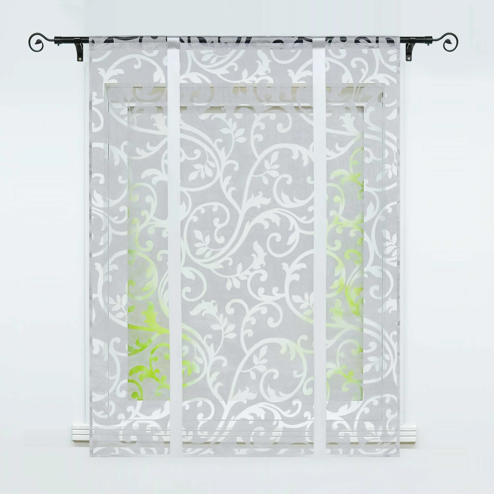 Raffrollo durch Tunnelzug romantische Rollo mit floralem Muster transparentes Vorhang für Wohnzimmerfenster 1 Stück