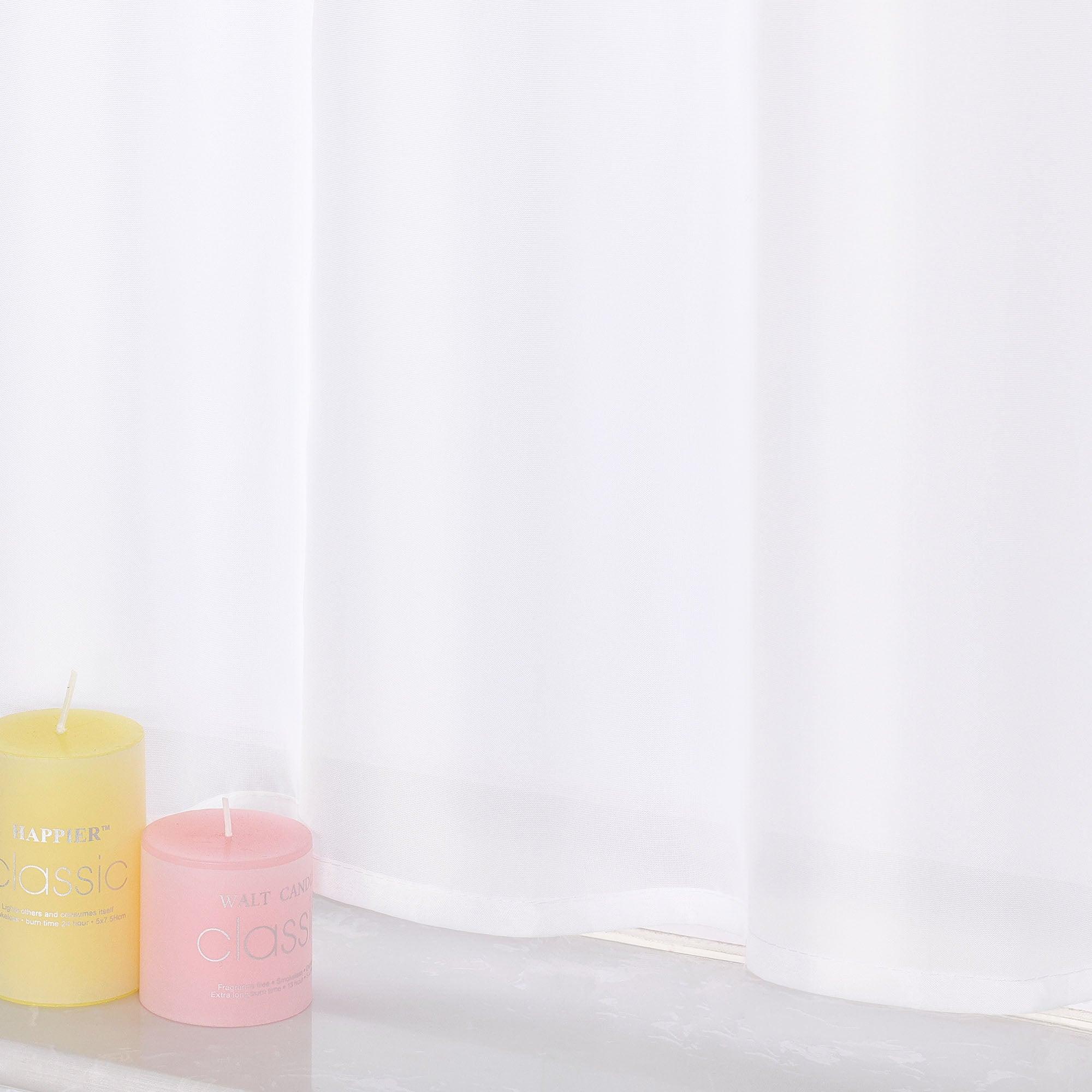 Scheibengardine unifarbend mit Schlaufen 100% Polyester