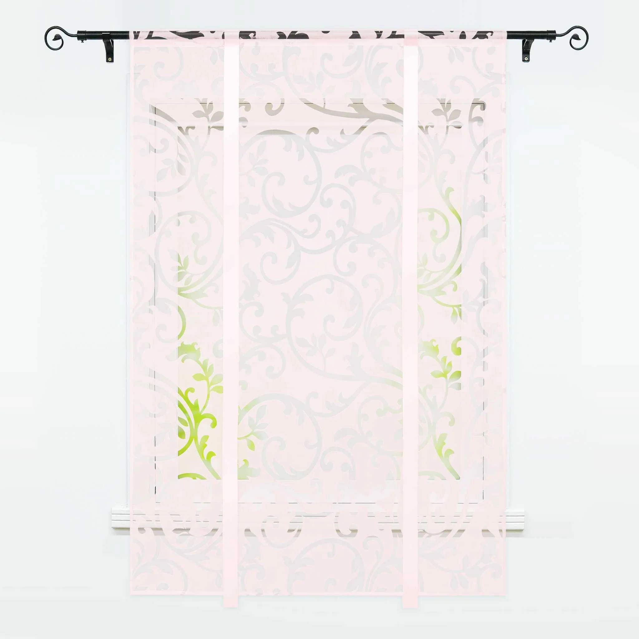 Raffrollo durch Tunnelzug romantische Rollo mit floralem Muster transparentes Vorhang für Wohnzimmerfenster 1 Stück