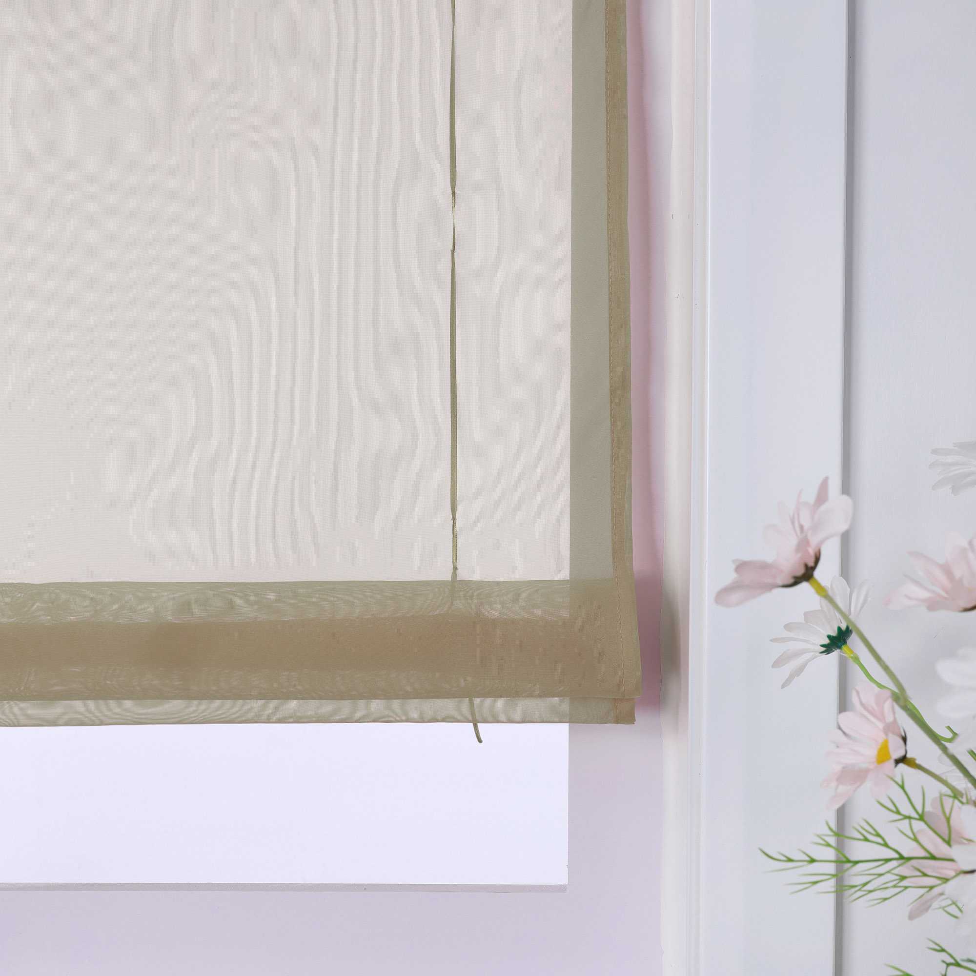 Rollos mit V-Haken halbtransparent lichtdurchlässig Unifarbe hochziehbar 1 Stück