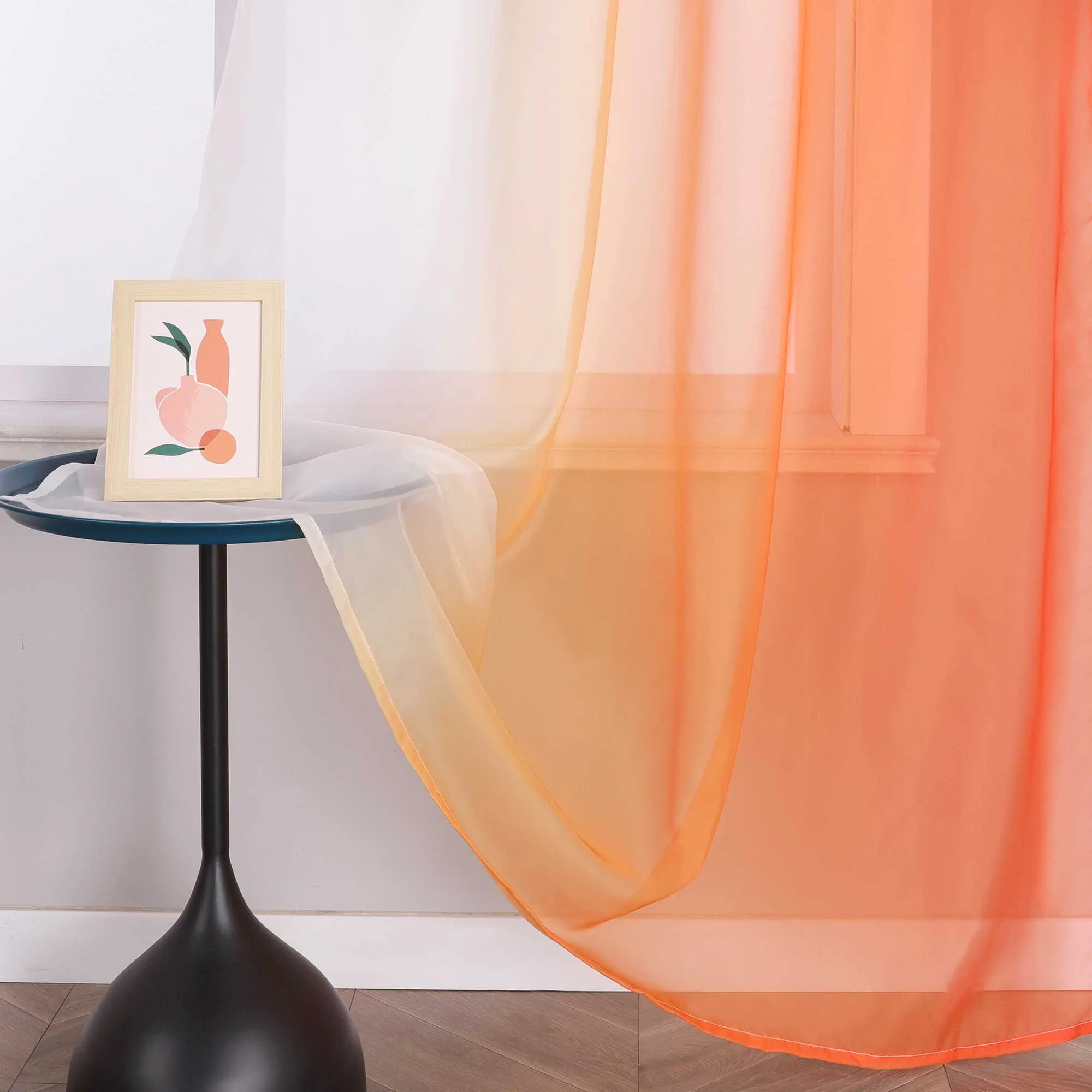 Transparente Vorhänge mit Farbverlauf 2er Set