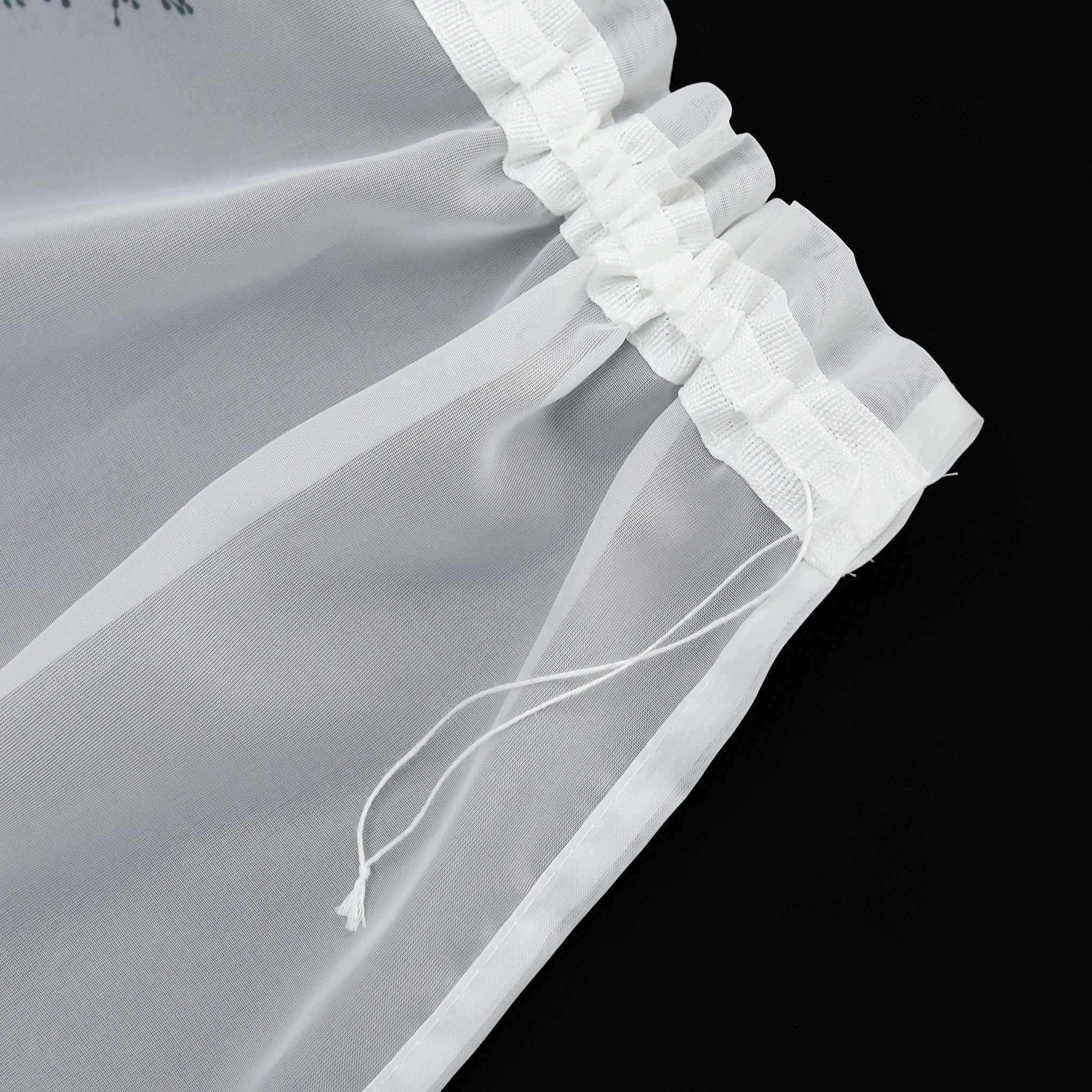 Voile-Vorhang Kräuselbandschal Transparente mit Blumenmuster leichte Schutzfunktion 1 Stück