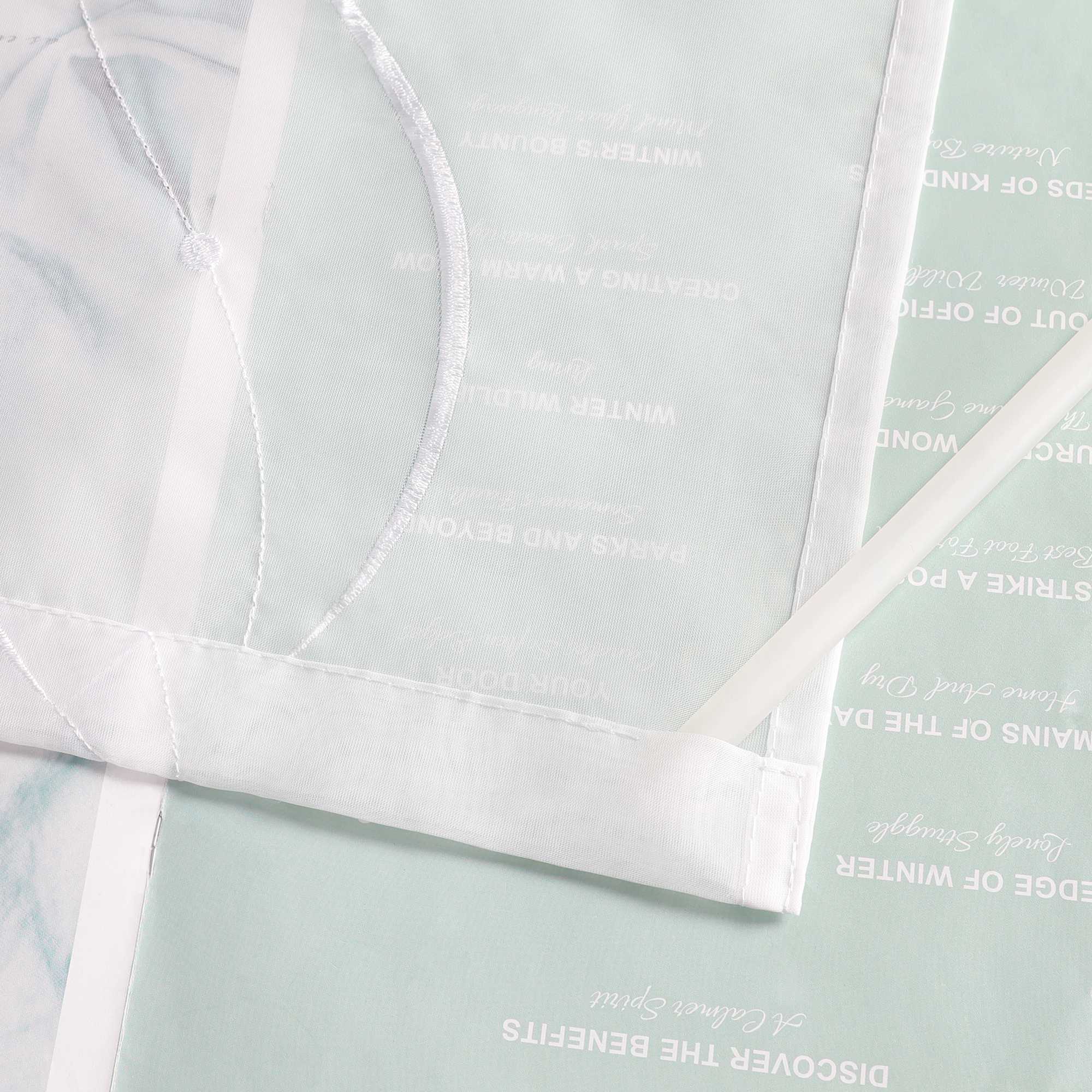 Schiebegardine Klettbandschal aus Polyester mit Wellenmuster transparent durch Klettband 2 stücke