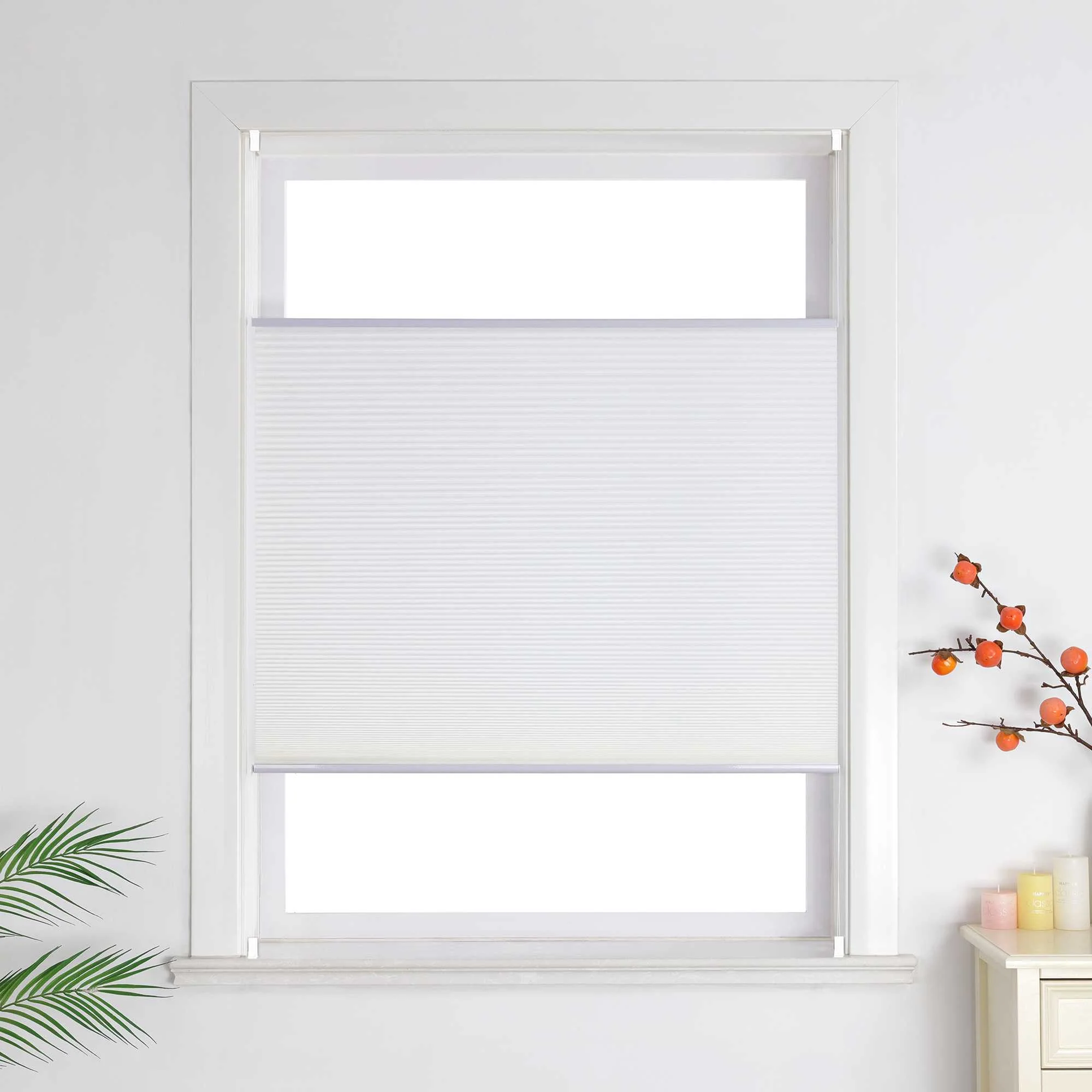 Wabenplissee weiß gegen Kälte mit modernem Design