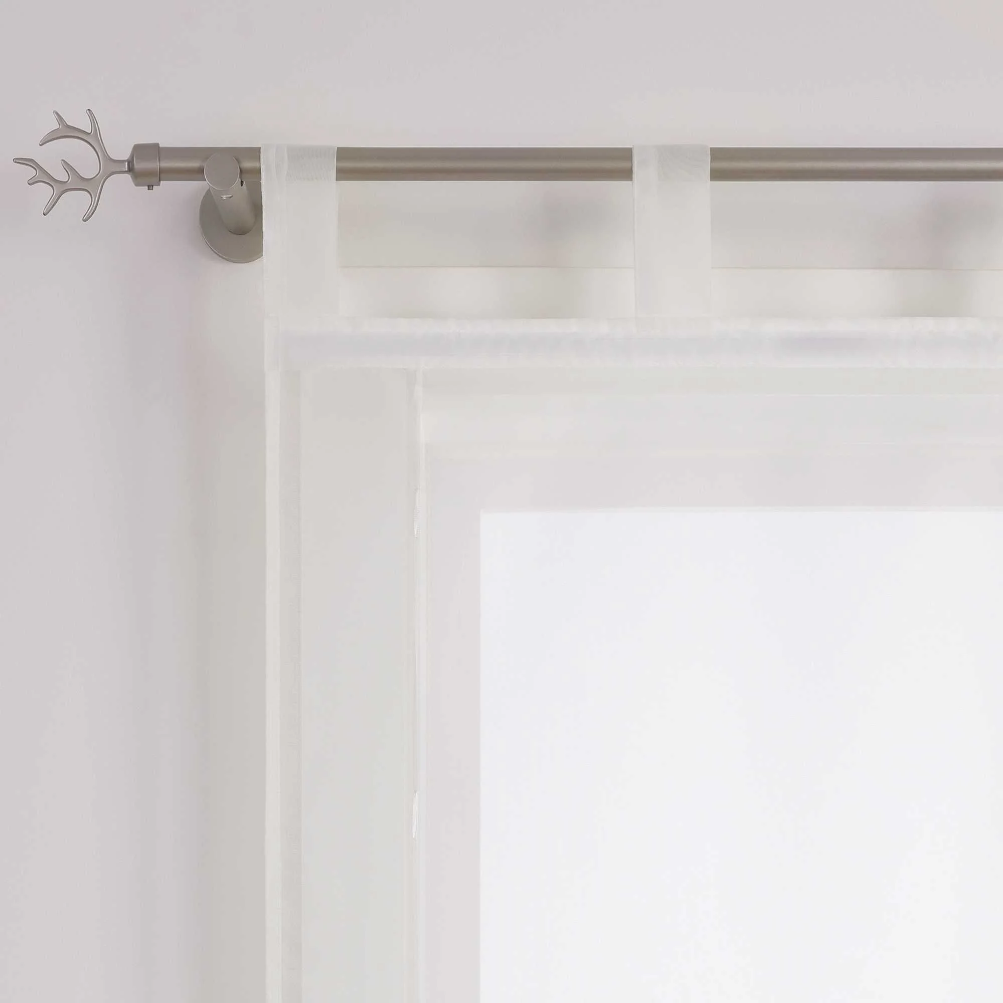 Rollos Schlaufengardine Unifarbe transparent Voile mit Dekofalten 1 Stück