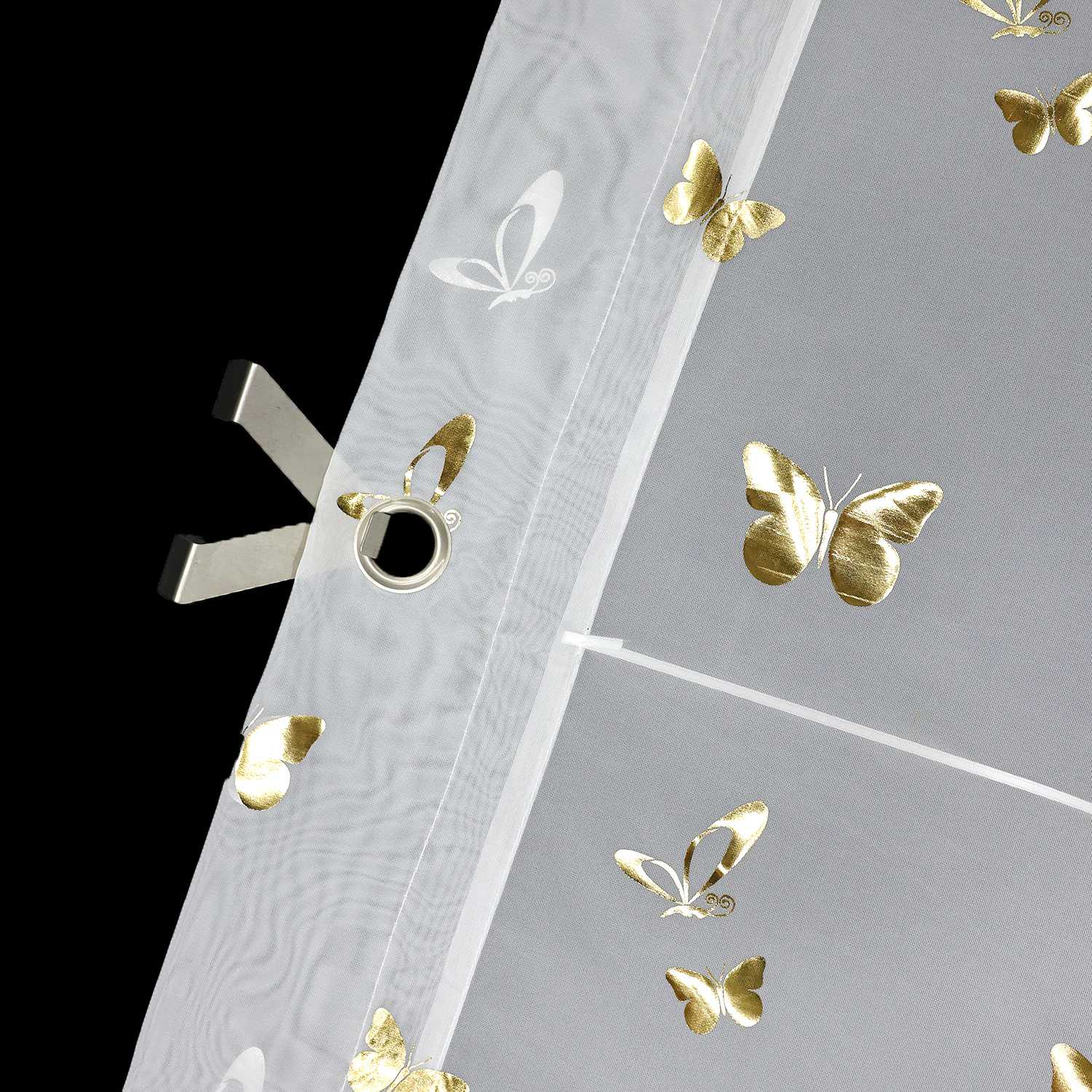 Raffrollo mit V-Haken Raffgardine mit leuchtendem Schmetterlingsmuster 1 stück