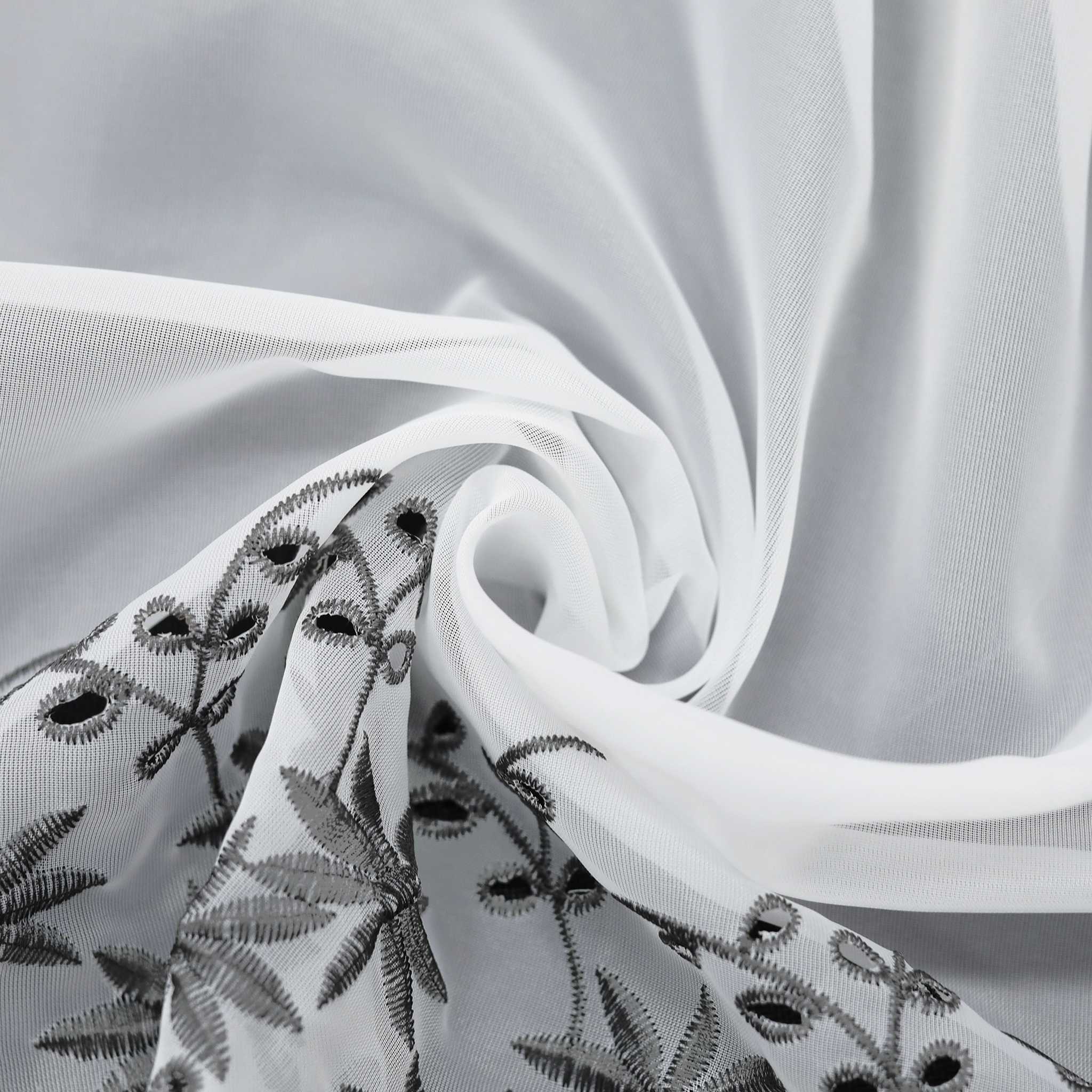 Kurzgardine Transparent mit Ahornblatt-Design Modern & Landhausstil