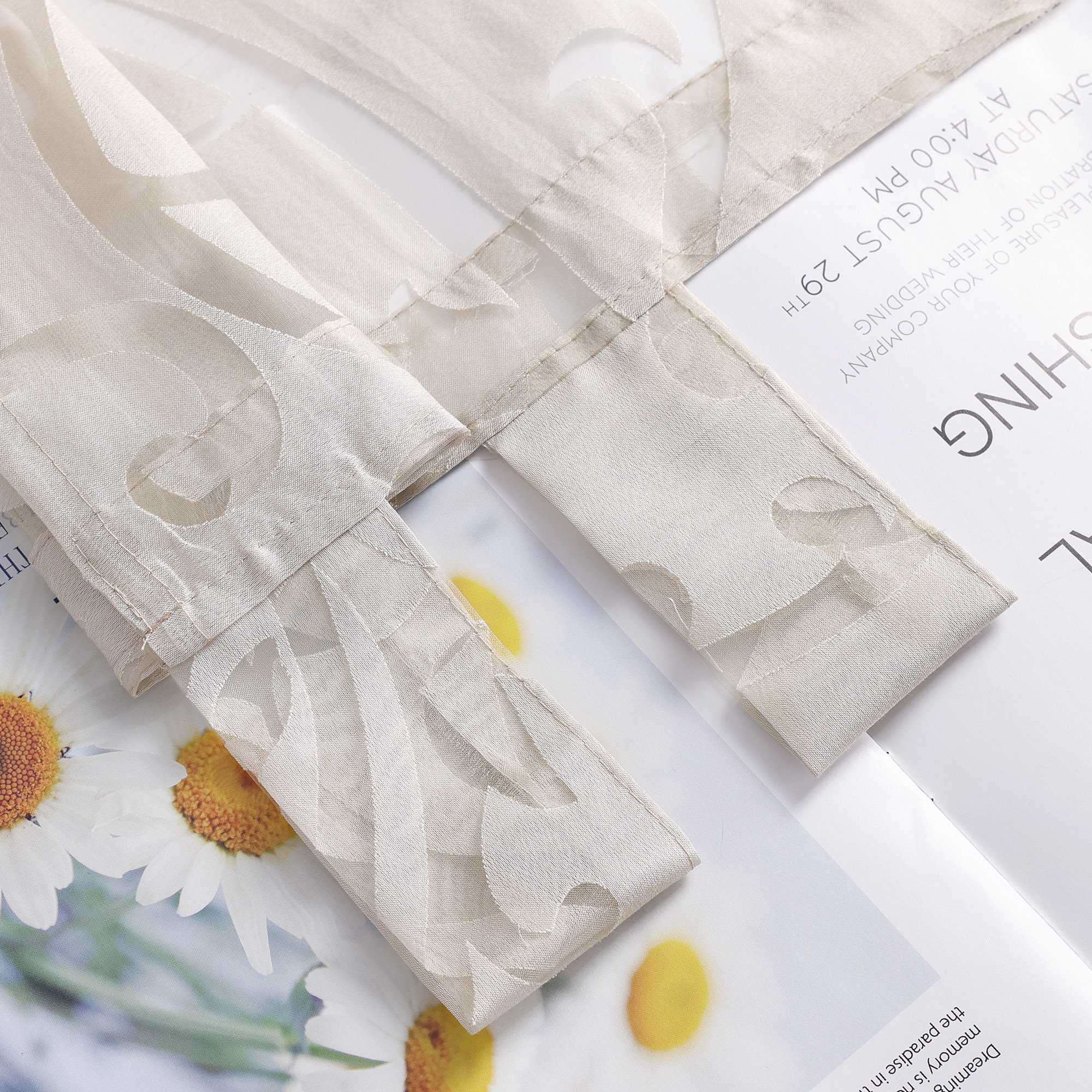 Schiebegardinen Schlaufenschal Ausbrenner Flächenvorhänge Schiebevorhang mit Phönixblütenmuster Transparent