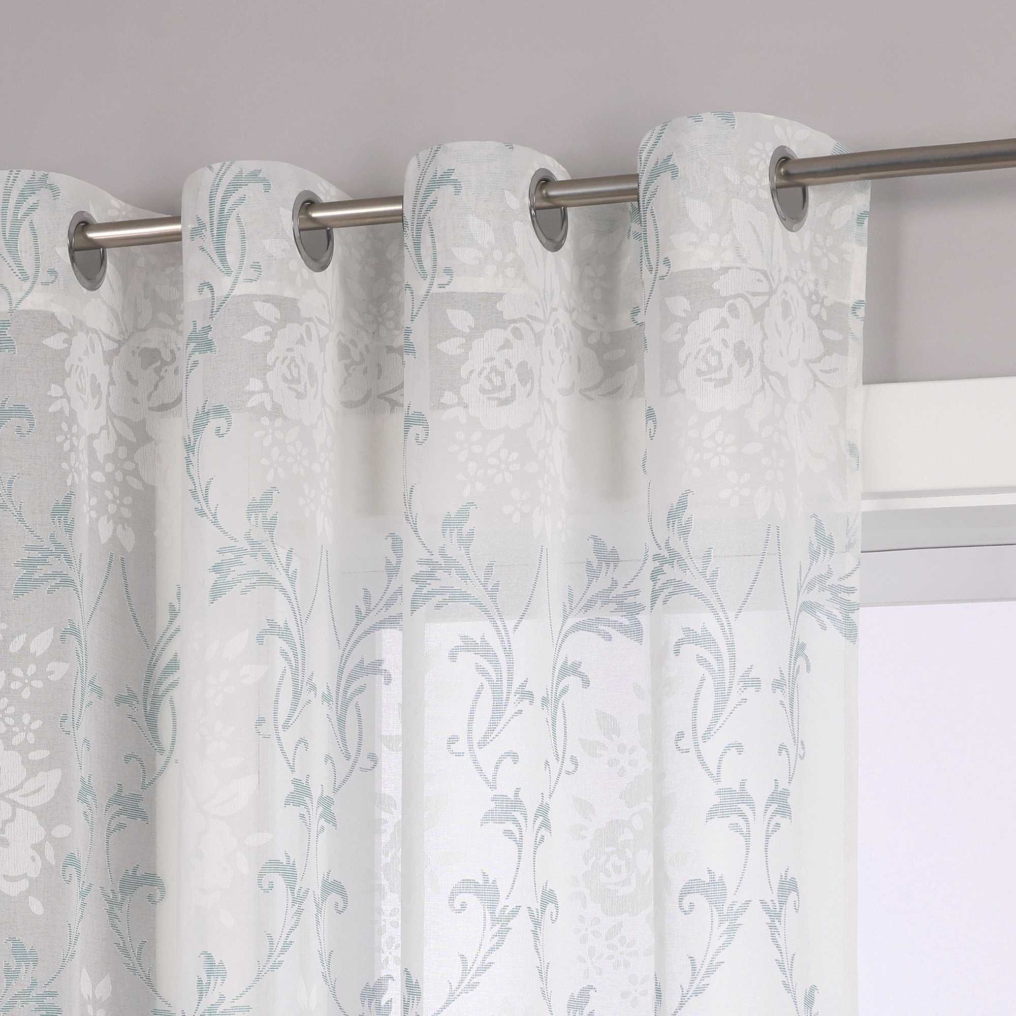 Elegante Transparente Gardinen mit Rankenmuster Ösenschal 1 stück