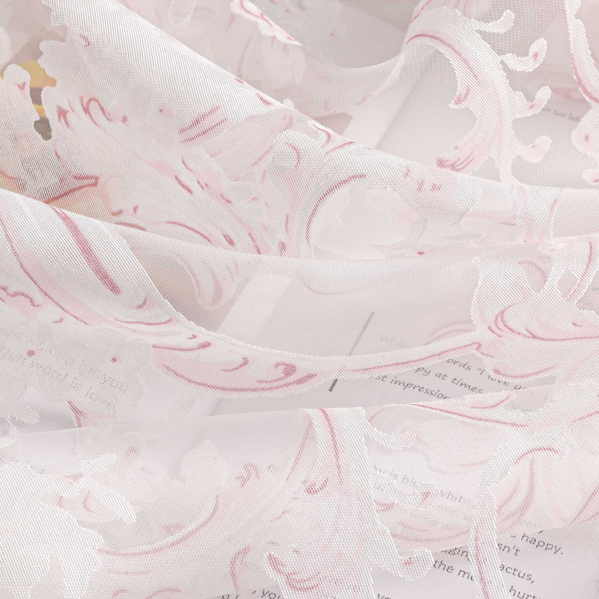 Eleganter Ösenschal mit Phönixblütenmuster | Transparente Voile Gardine für Schlafzimmer und Wohnzimmer