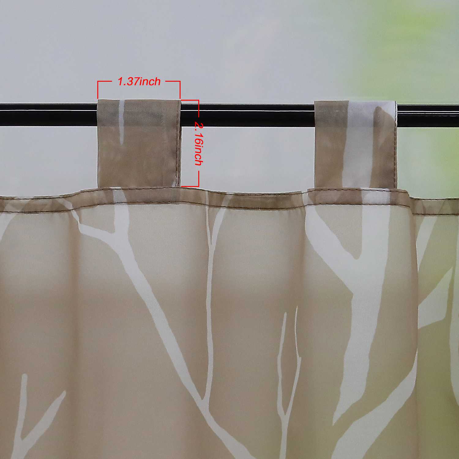 Scheibengardine Schlaufengardine Halbtransparent mit Muster 1 Stück