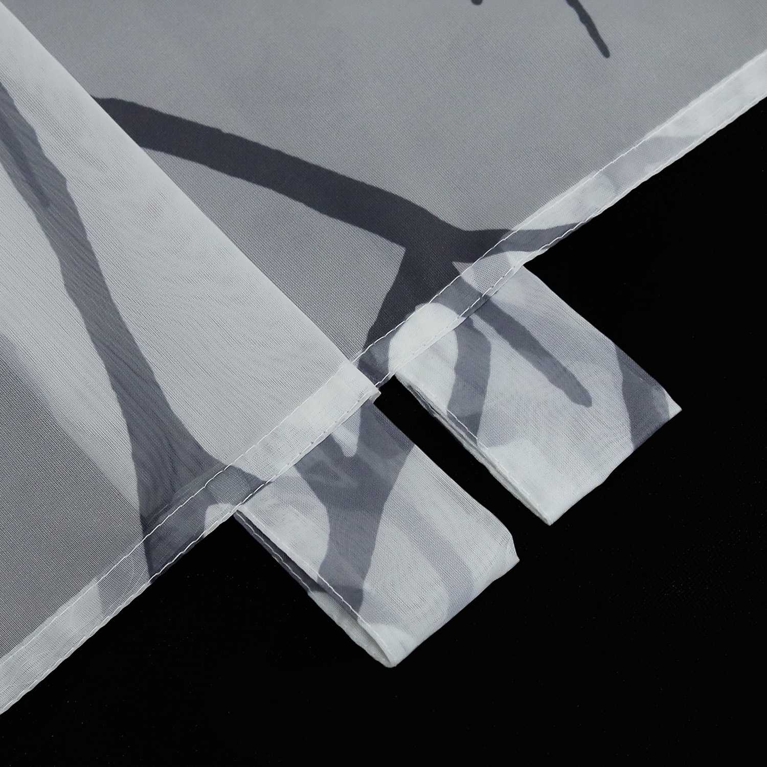 Scheibengardine Schlaufengardine Halbtransparent mit Muster 1 Stück