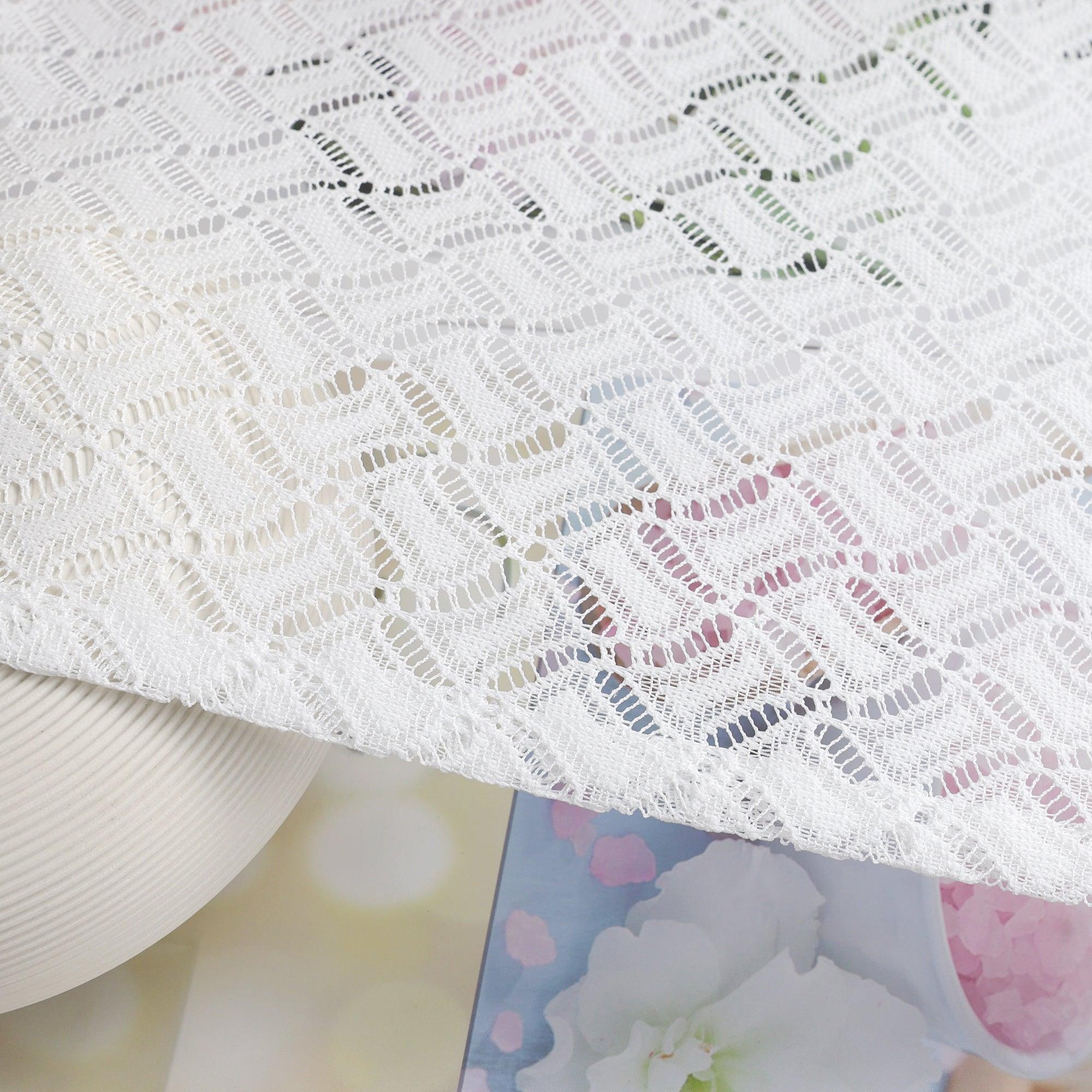 2er Set Scheibengardinen Jacquard Bistrogardine durch Tunnelzug Kurzgardinen Halbtransparent Weiß