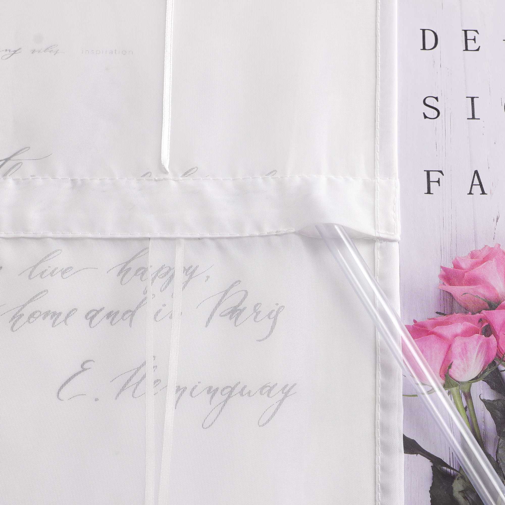 Rollos durch Stangendurchzug Transparente Luftig Unifarbig 1 Stück