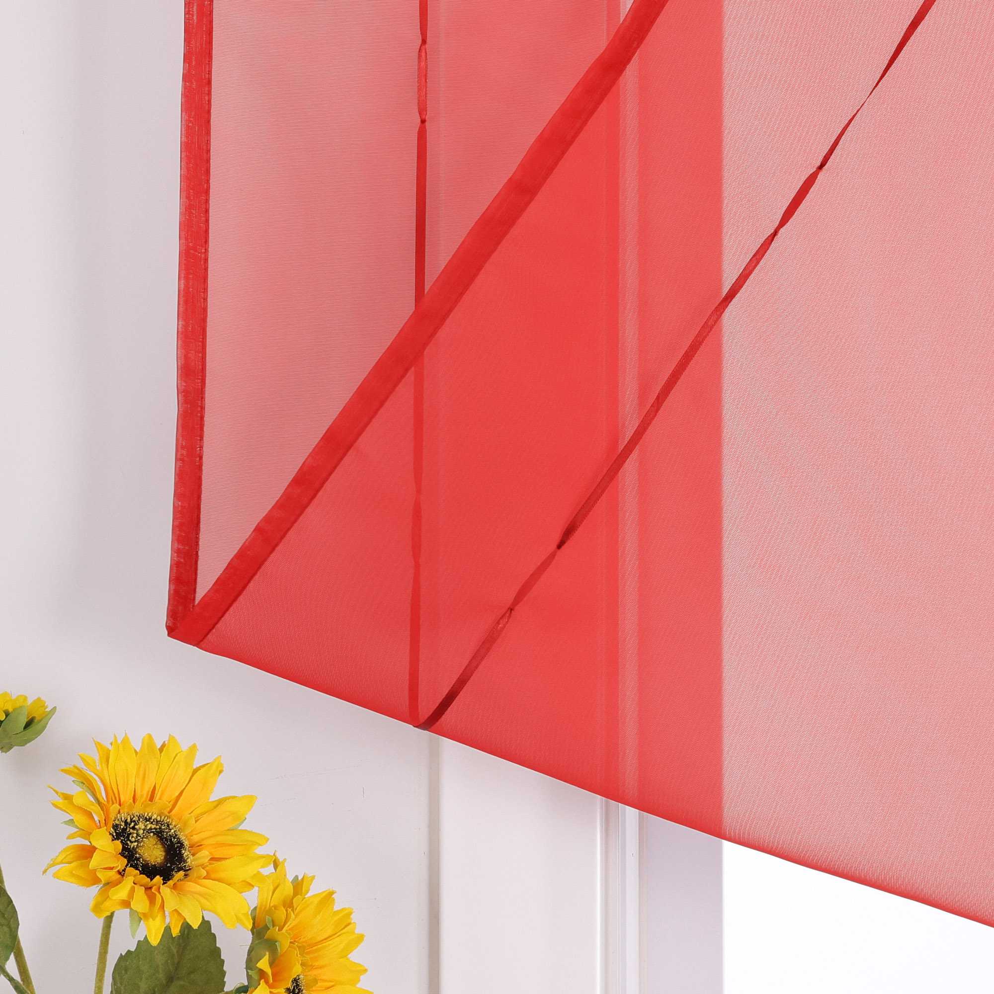 Rollos durch Stangendurchzug Transparente Luftig Unifarbig 1 Stück