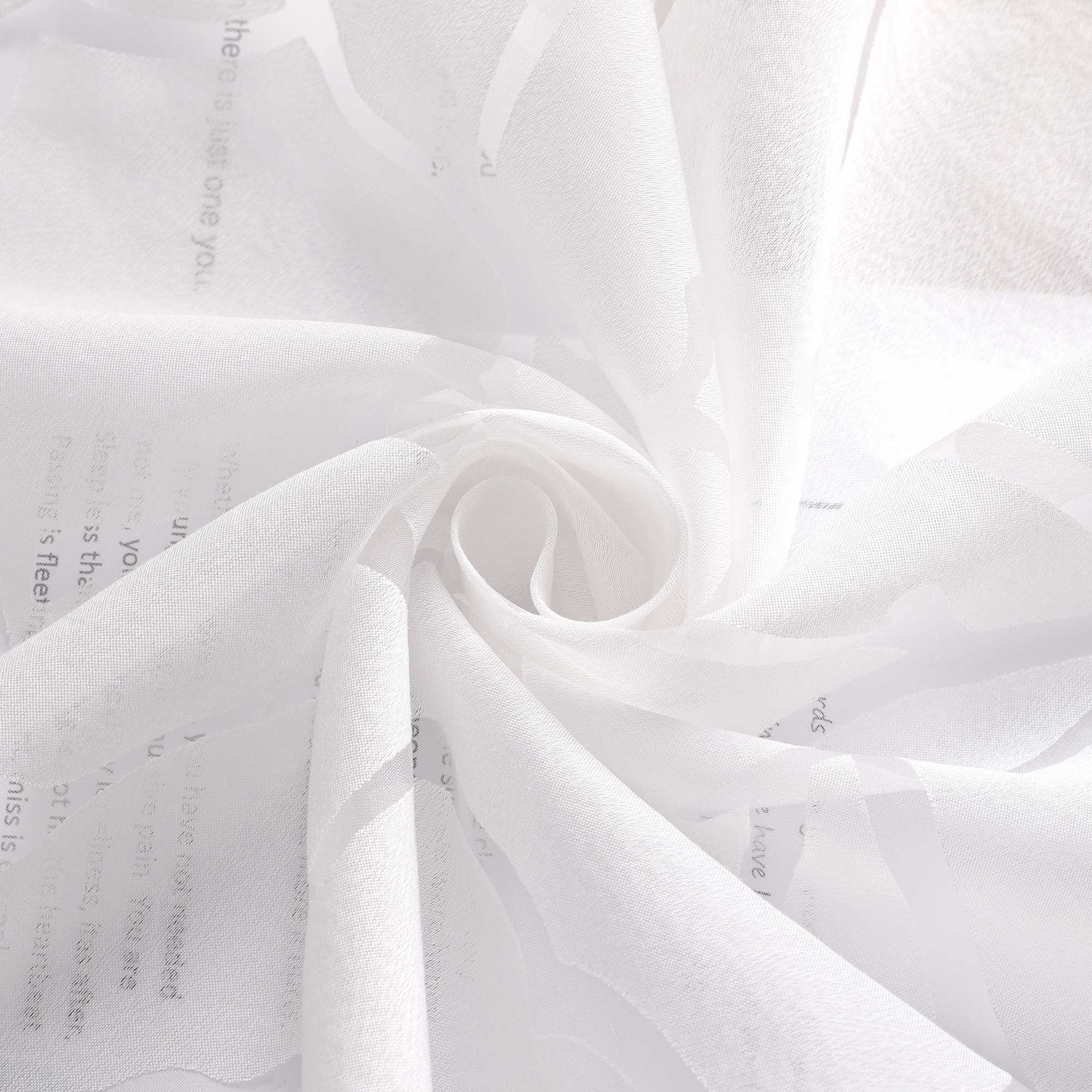 Scheibengardine aus Polyester mit Linienmuster und Zweigmotiv halbtransparent 1 stück