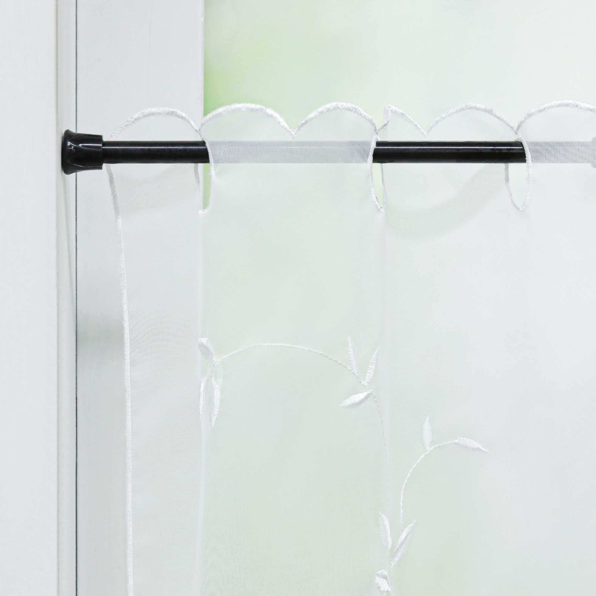 Scheibengardinen Voile Bistrogardinen mit Blattstickerei Transparent Bestickte Küche Kurzstores