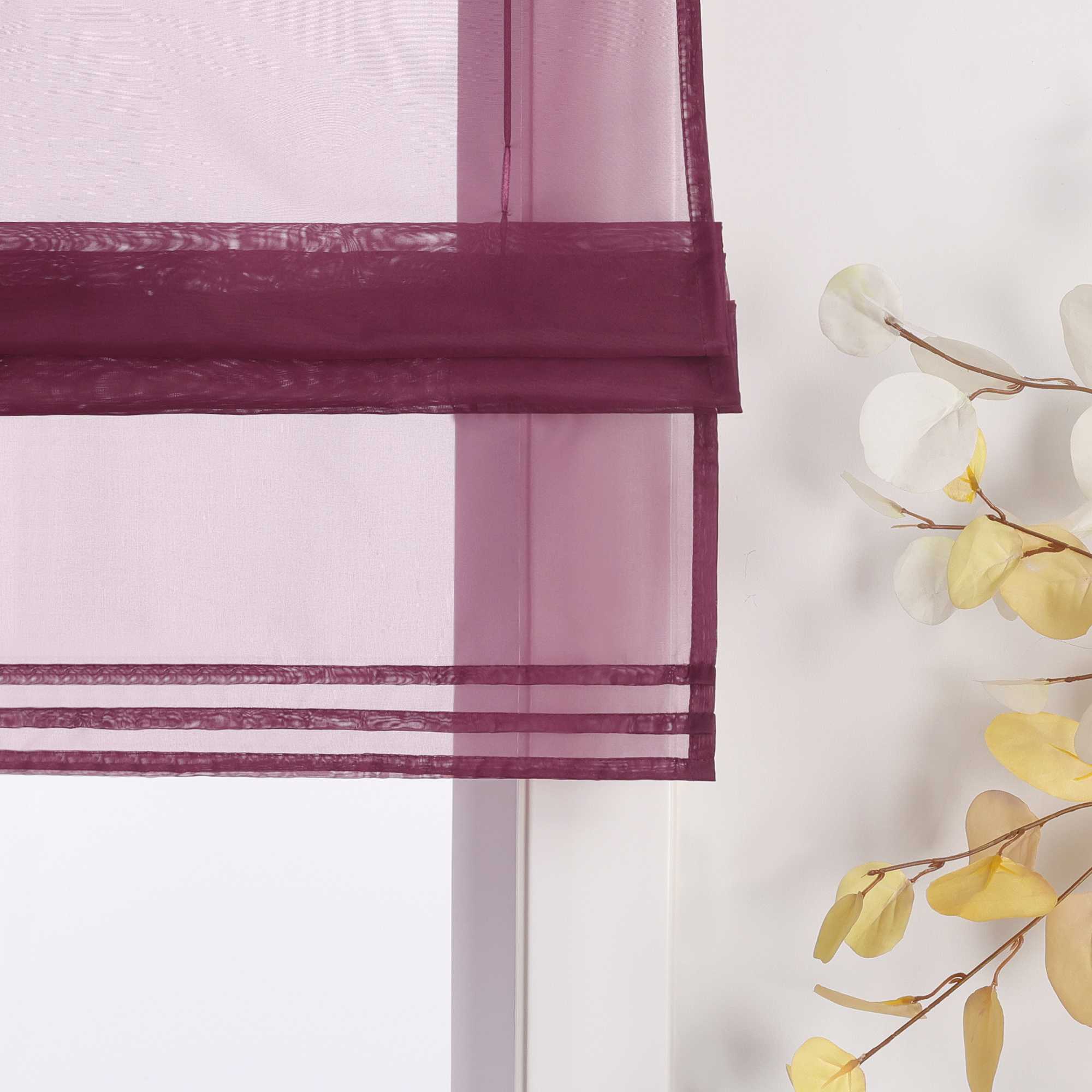 Rollos durch Stangendurchzug Transparente Luftig Unifarbig 1 Stück