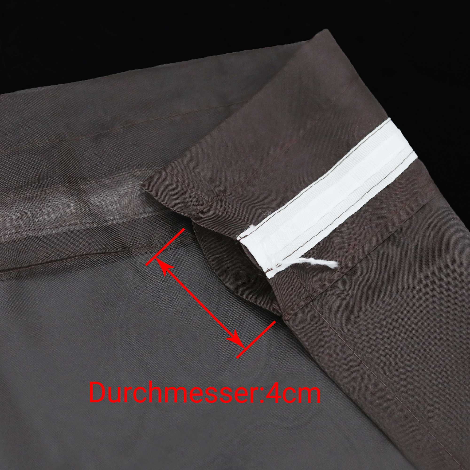 Scheibegardine durch Stangendurchzug zusammenziehbar Transparent Unifarbe Luftdurchlässig zusammenziehbar 2 Stück