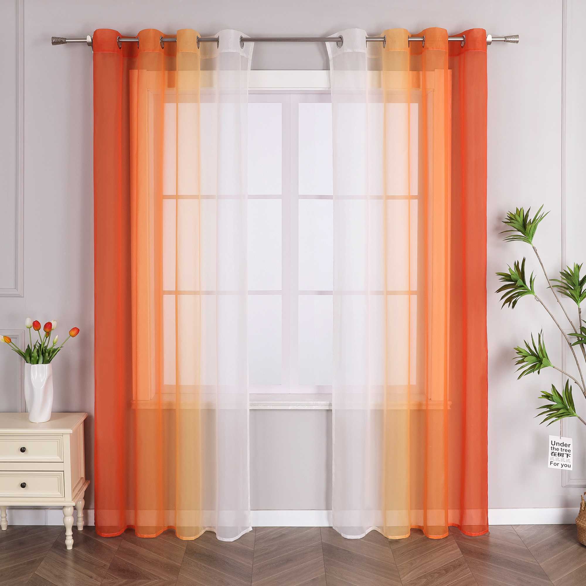 Transparente Vorhänge mit Farbverlauf 2er Set