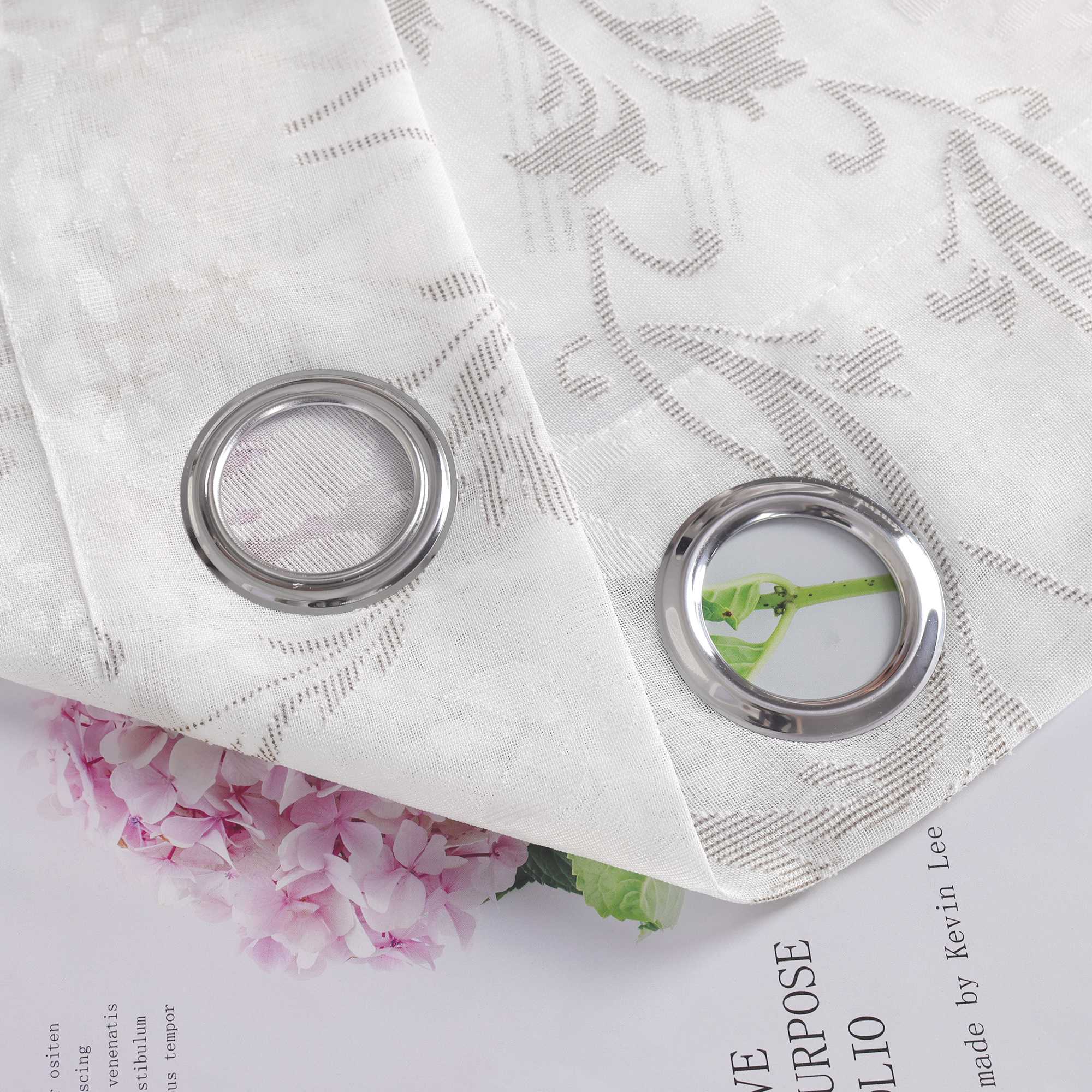 Elegante Transparente Gardinen mit Rankenmuster Ösenschal 1 stück